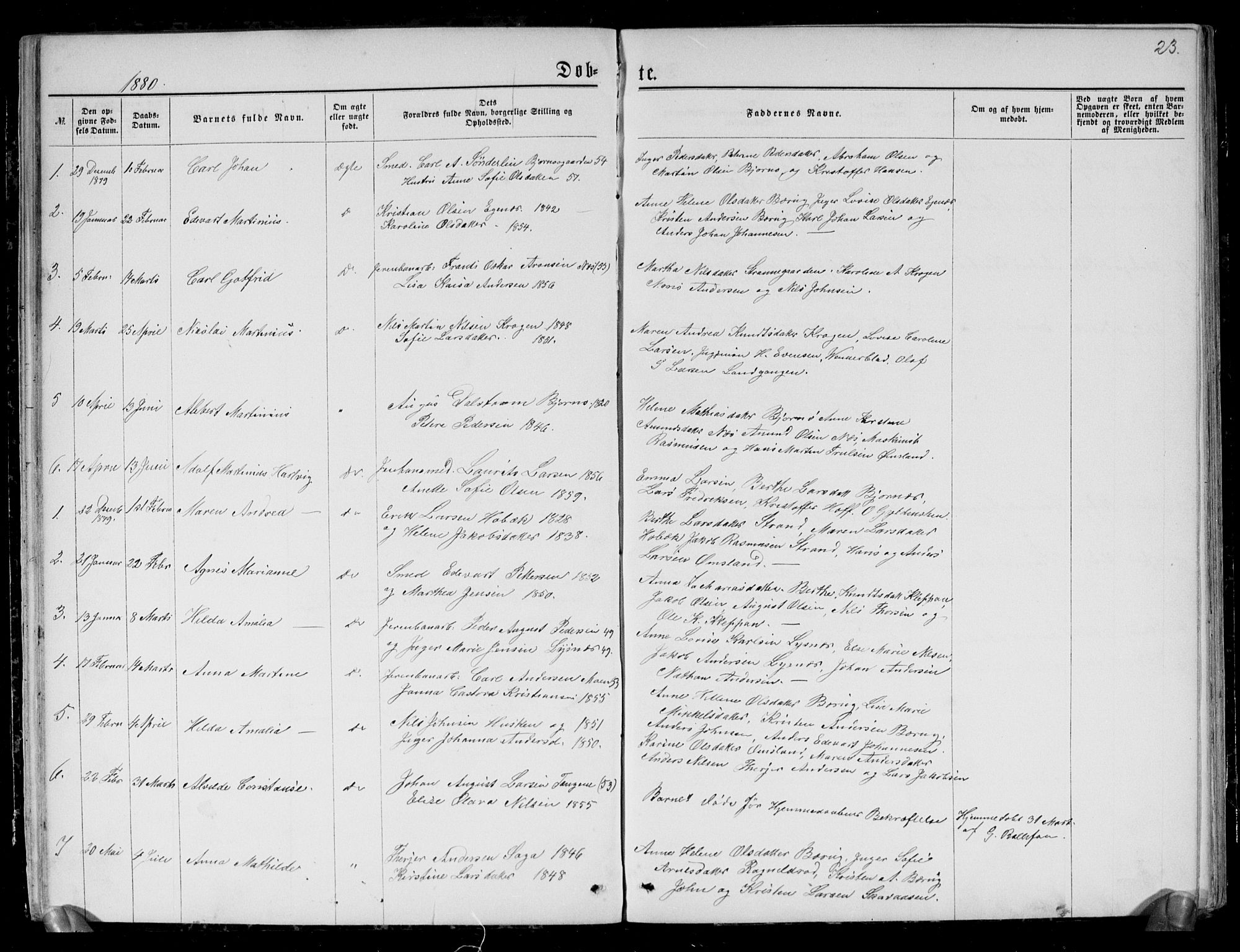 Brunlanes kirkebøker, AV/SAKO-A-342/G/Gc/L0001: Parish register (copy) no. III 1, 1866-1890, p. 23