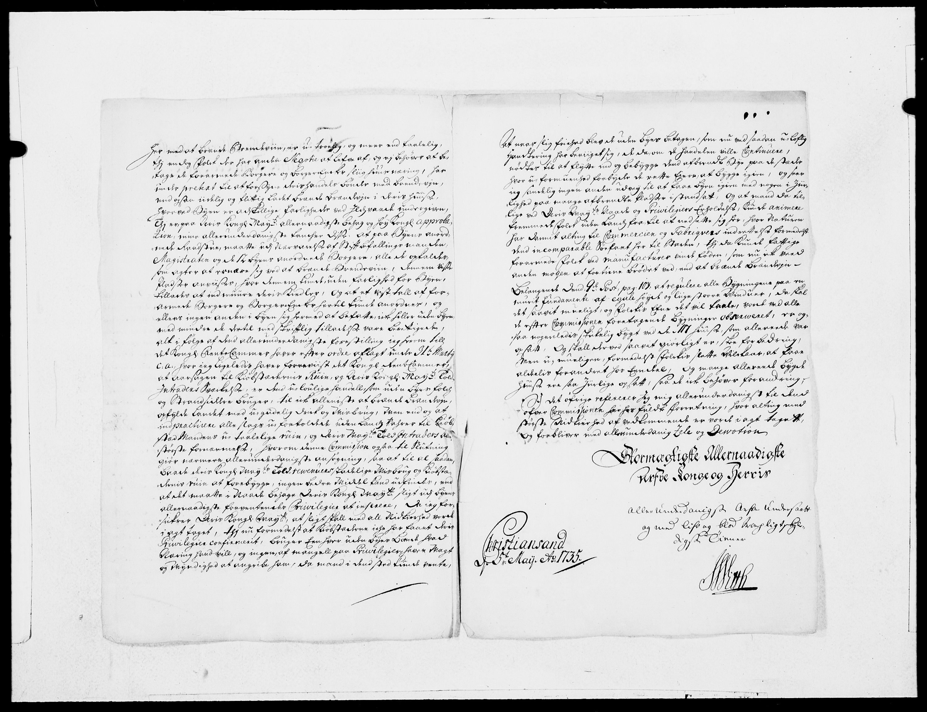Danske Kanselli 1572-1799, AV/RA-EA-3023/F/Fc/Fcc/Fcca/L0120: Norske innlegg 1572-1799, 1735, p. 3