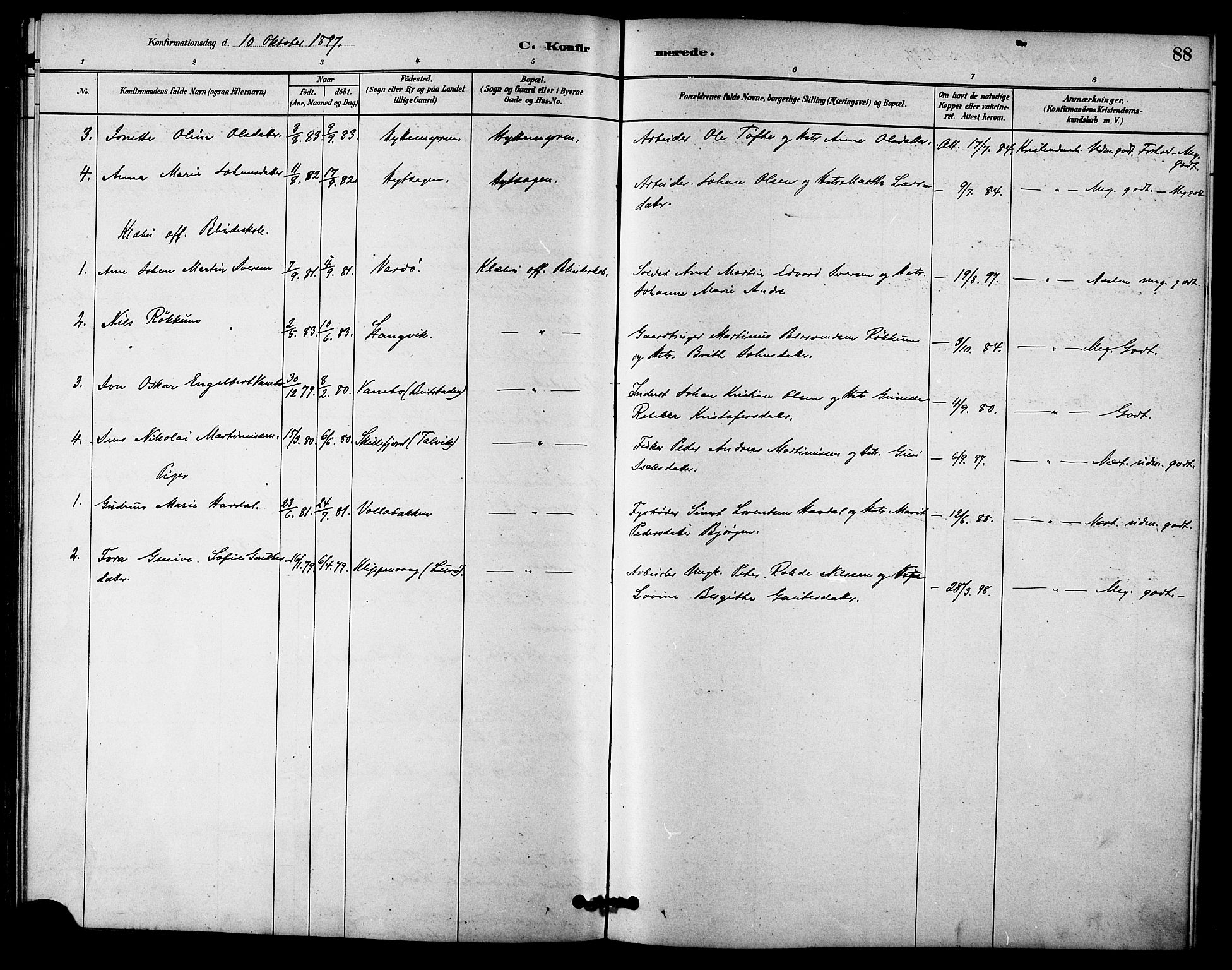 Ministerialprotokoller, klokkerbøker og fødselsregistre - Sør-Trøndelag, SAT/A-1456/618/L0444: Parish register (official) no. 618A07, 1880-1898, p. 88