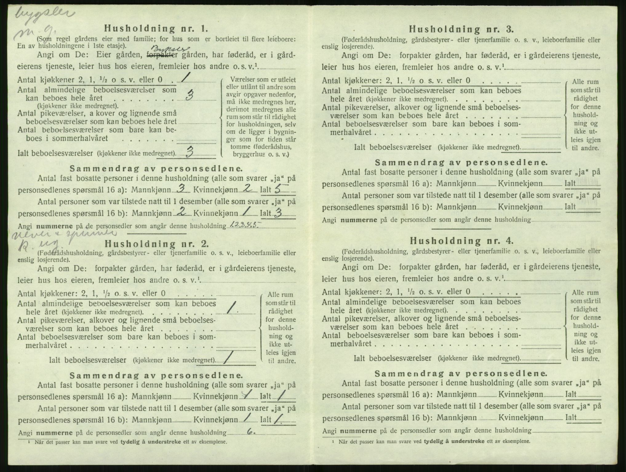 SAT, 1920 census for Volda, 1920, p. 1385