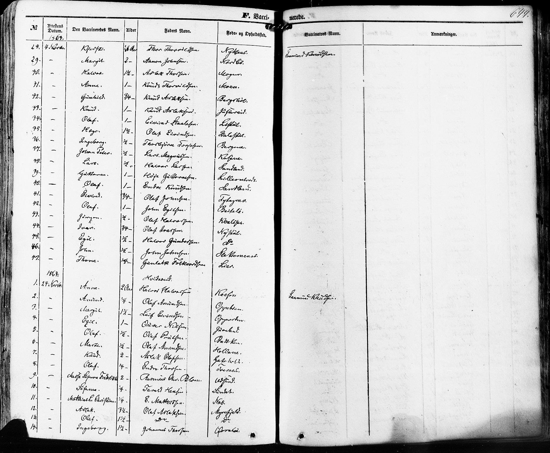Kviteseid kirkebøker, AV/SAKO-A-276/F/Fa/L0007: Parish register (official) no. I 7, 1859-1881, p. 644