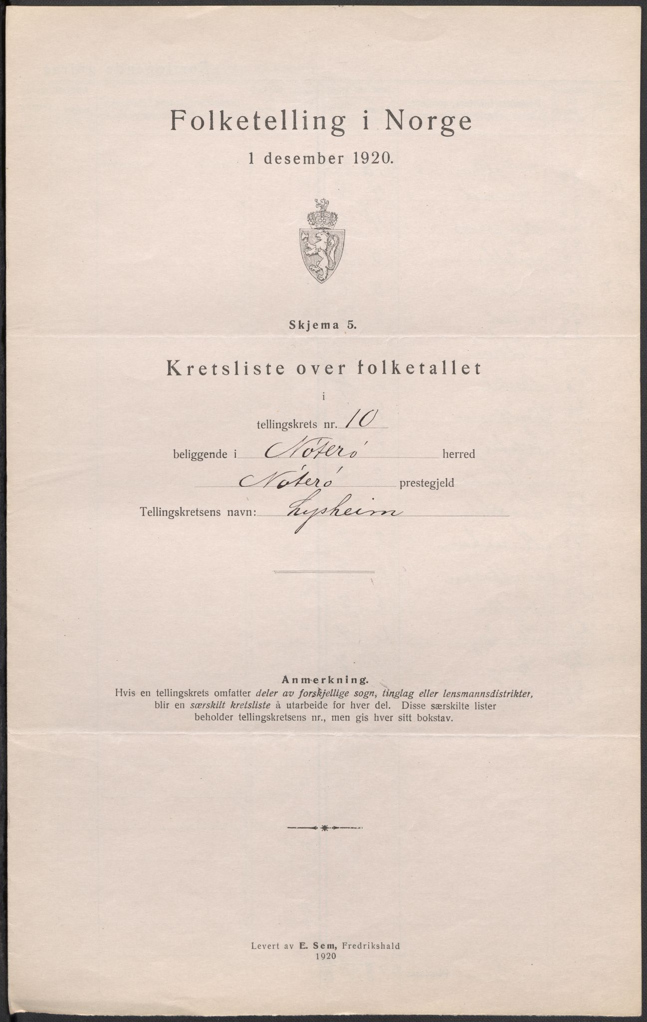 SAKO, 1920 census for Nøtterøy, 1920, p. 49