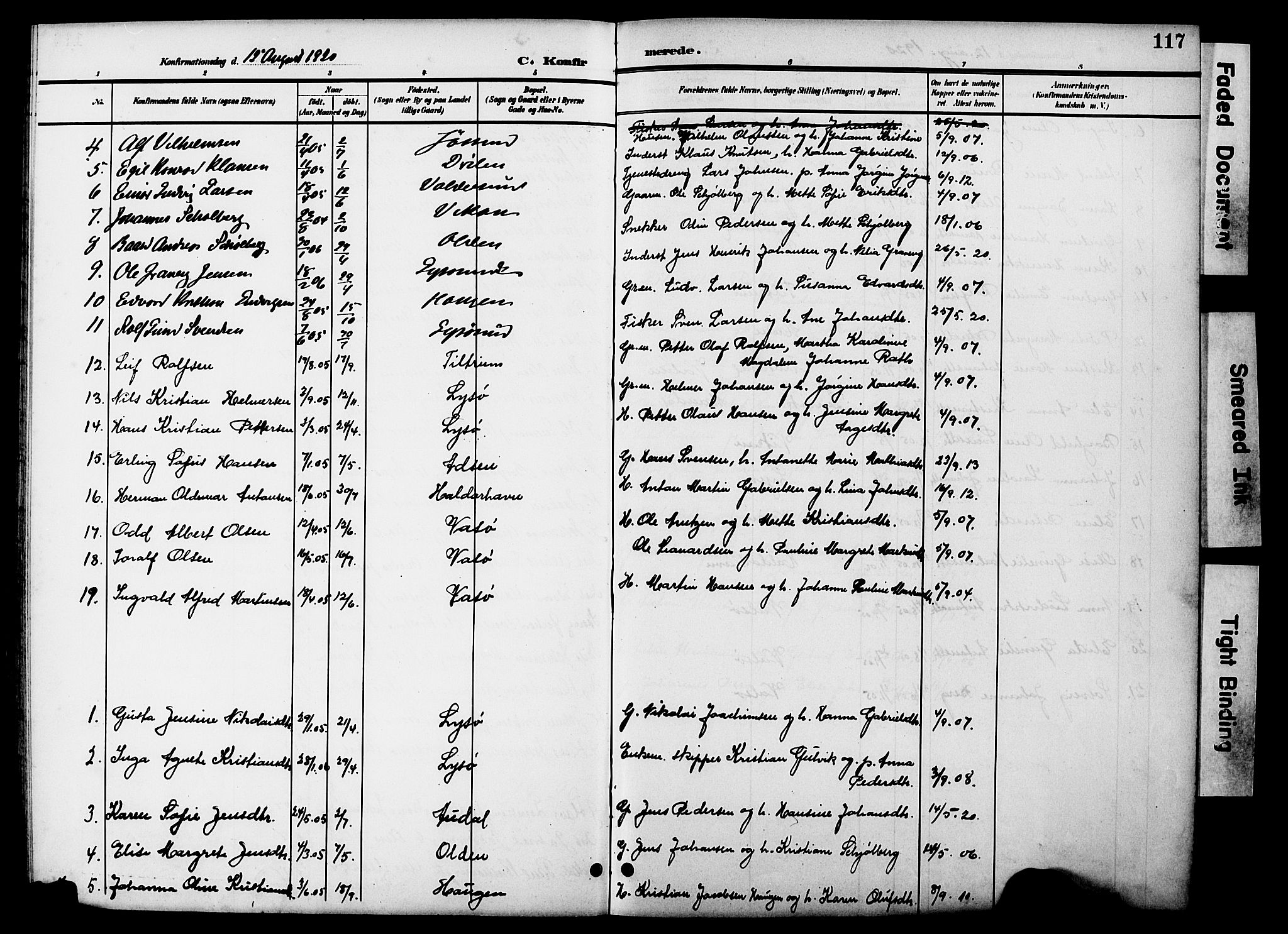 Ministerialprotokoller, klokkerbøker og fødselsregistre - Sør-Trøndelag, SAT/A-1456/654/L0666: Parish register (copy) no. 654C02, 1901-1925, p. 117
