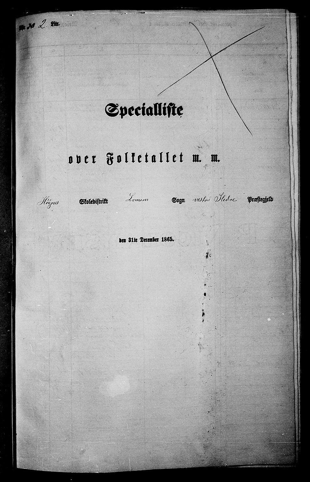 RA, 1865 census for Vestre Slidre, 1865, p. 29