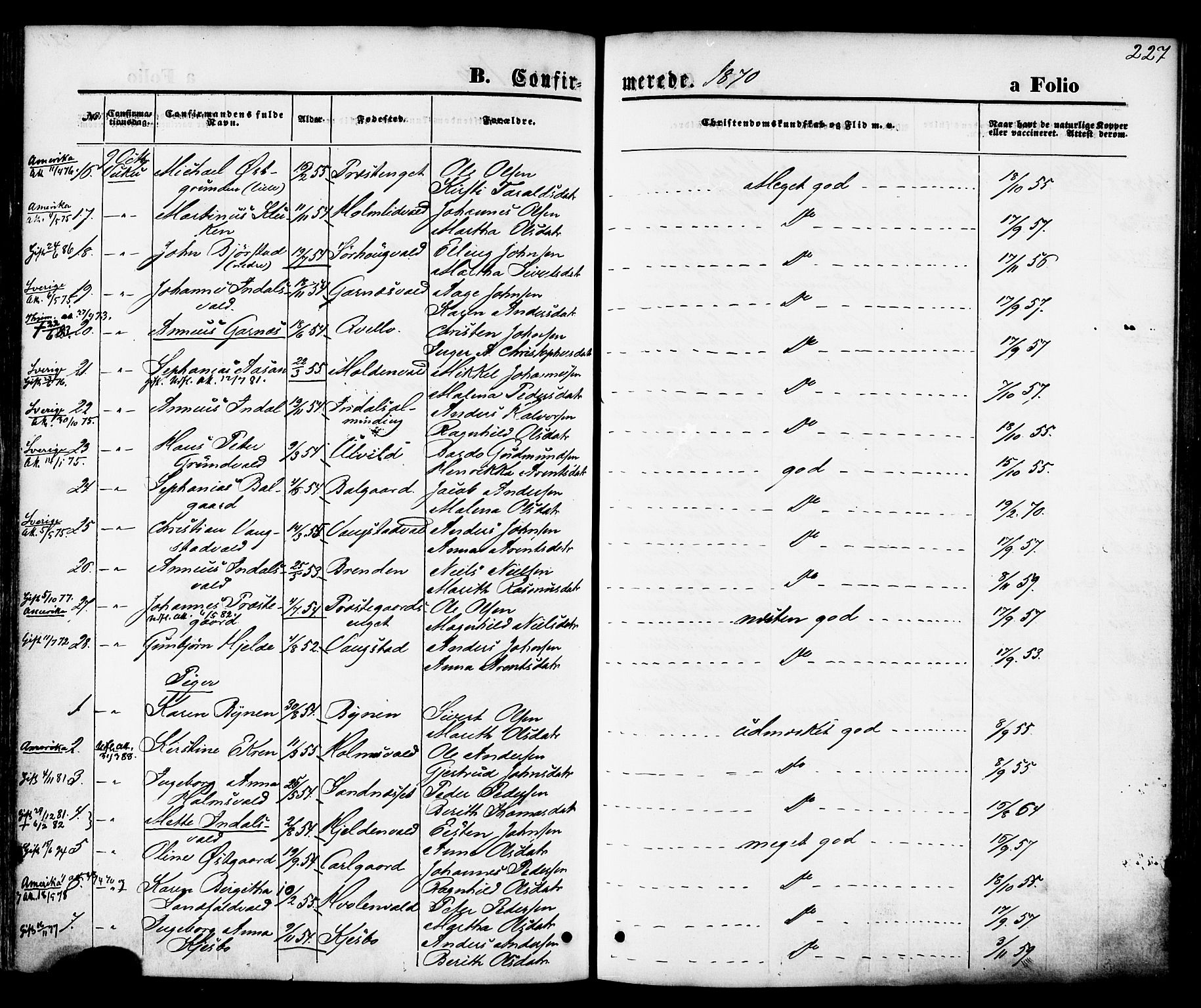 Ministerialprotokoller, klokkerbøker og fødselsregistre - Nord-Trøndelag, AV/SAT-A-1458/723/L0242: Parish register (official) no. 723A11, 1870-1880, p. 227