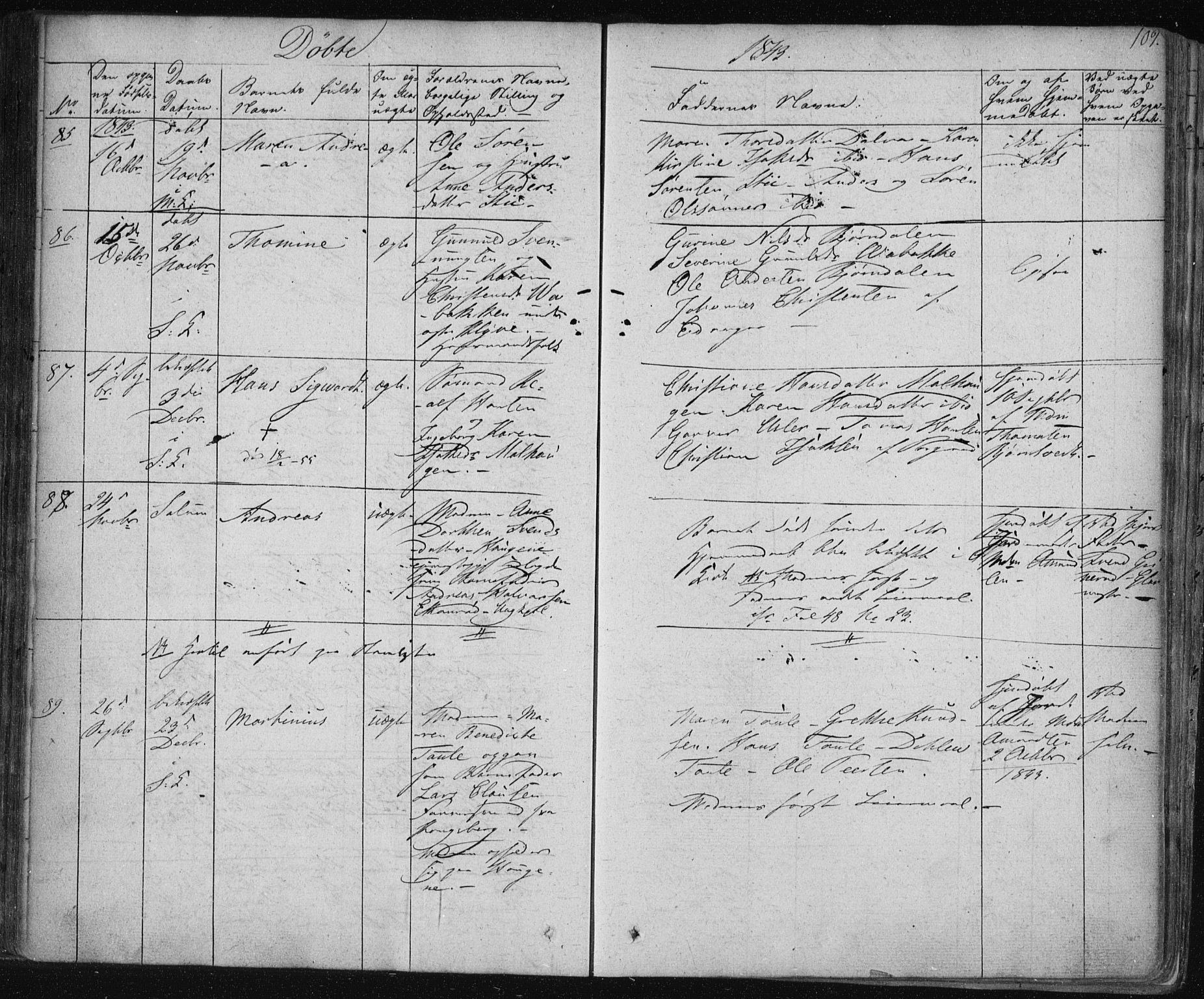 Solum kirkebøker, AV/SAKO-A-306/F/Fa/L0005: Parish register (official) no. I 5, 1833-1843, p. 109