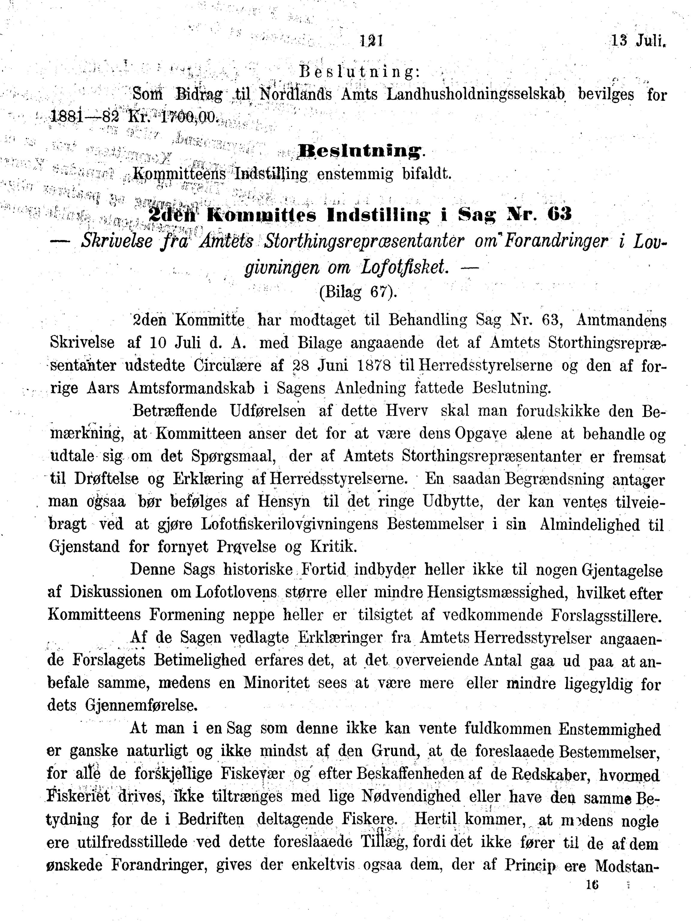 Nordland Fylkeskommune. Fylkestinget, AIN/NFK-17/176/A/Ac/L0010: Fylkestingsforhandlinger 1874-1880, 1874-1880