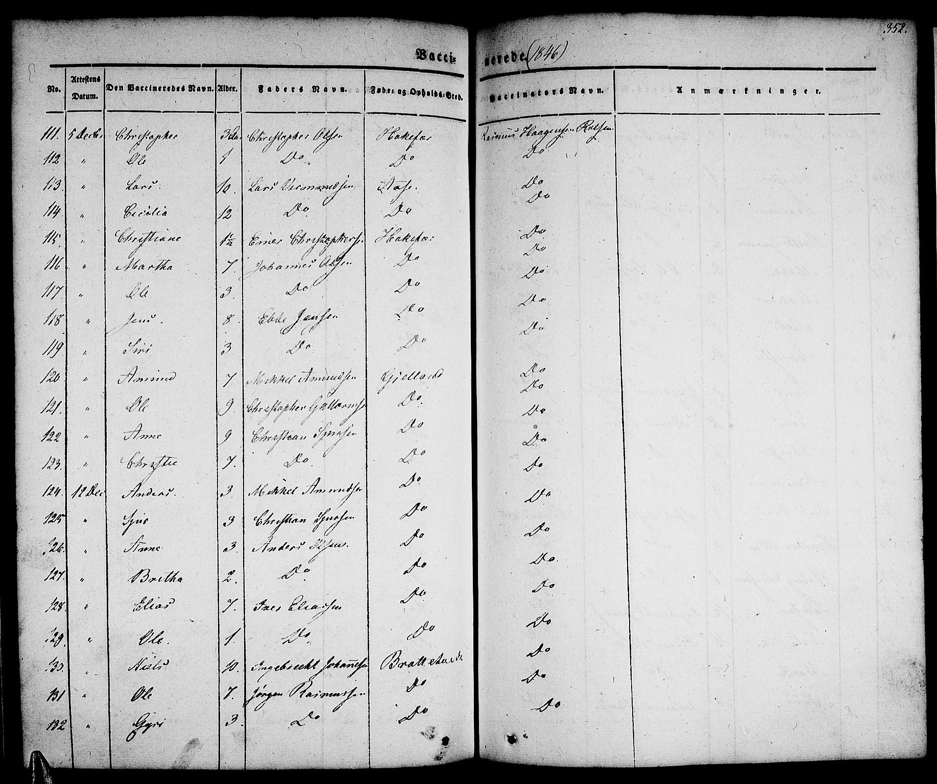 Tysnes sokneprestembete, AV/SAB-A-78601/H/Haa: Parish register (official) no. A 9, 1837-1848, p. 352
