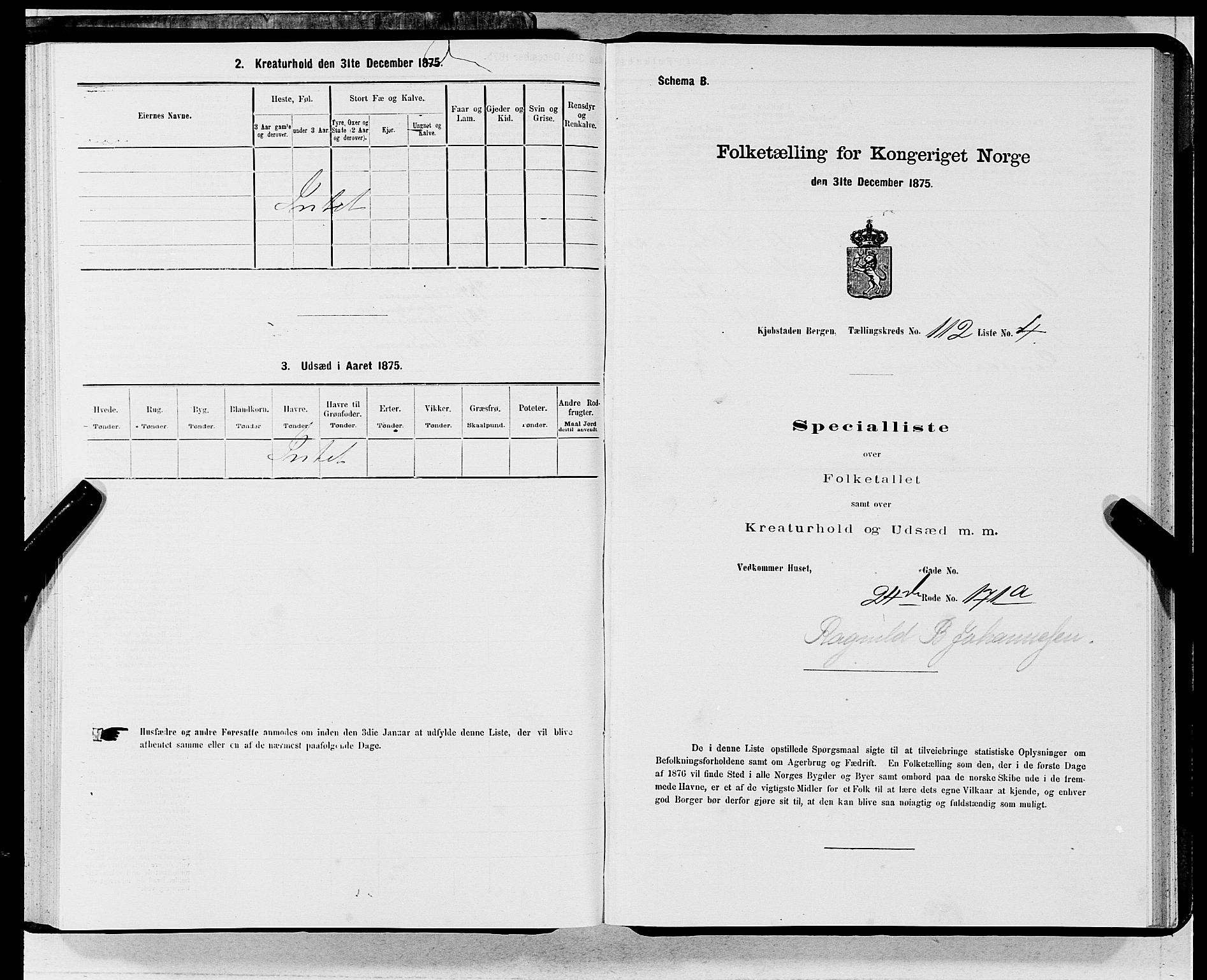 SAB, 1875 census for 1301 Bergen, 1875, p. 6078