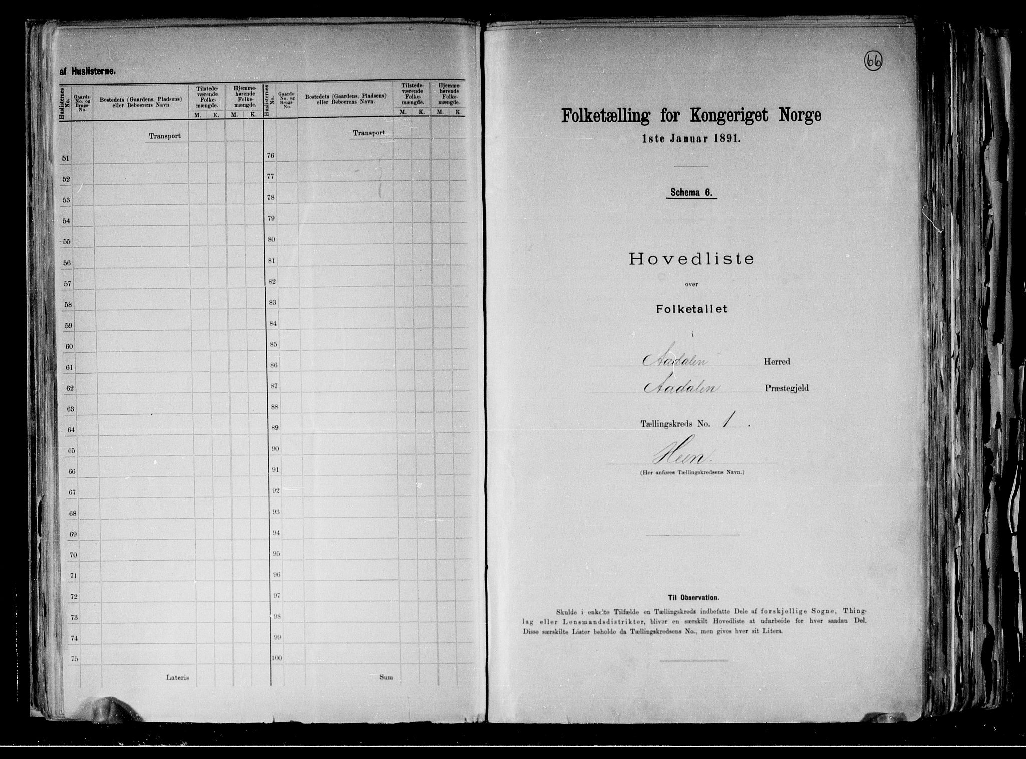 RA, 1891 census for 0614 Ådal, 1891, p. 7