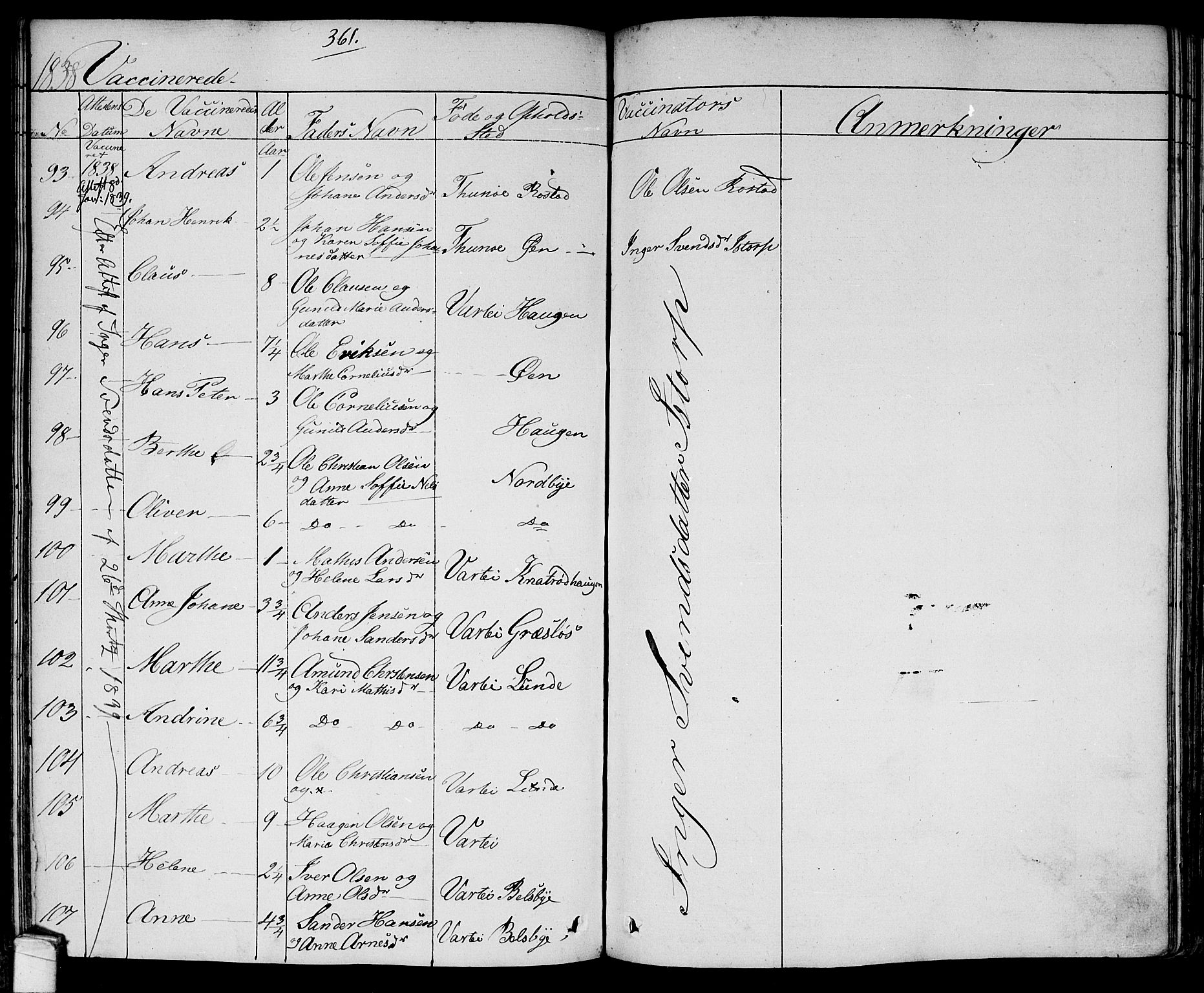 Tune prestekontor Kirkebøker, AV/SAO-A-2007/F/Fa/L0008: Parish register (official) no. 8, 1837-1841, p. 361