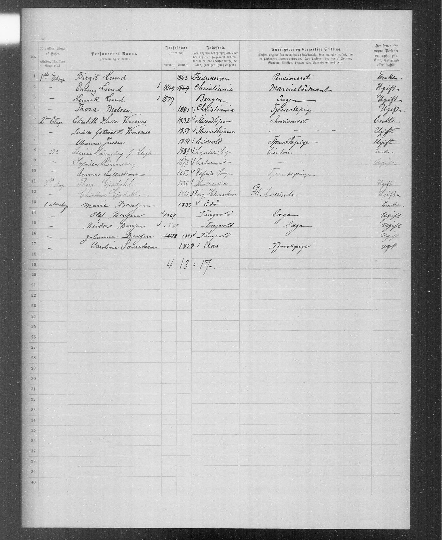 OBA, Municipal Census 1899 for Kristiania, 1899, p. 5346