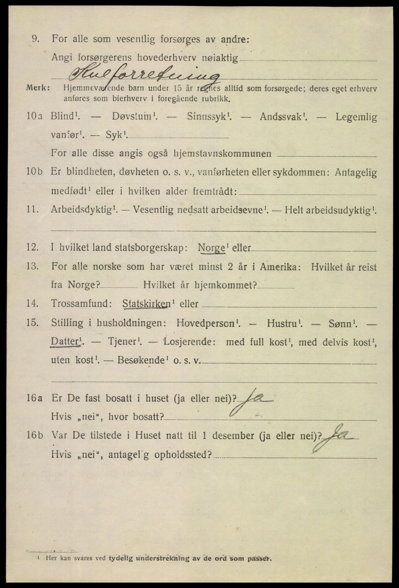 SAK, 1920 census for Arendal, 1920, p. 14463