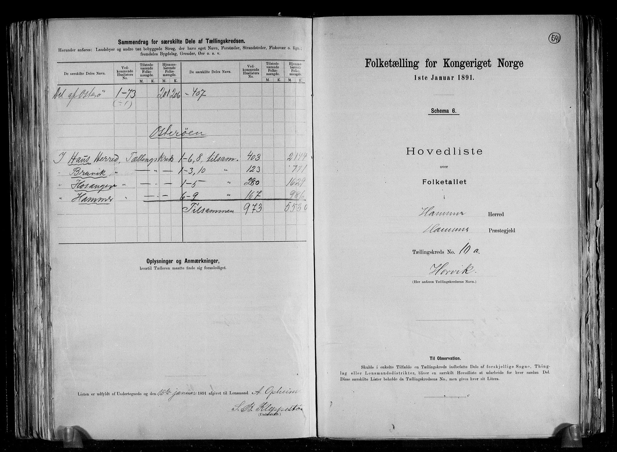 RA, 1891 census for 1254 Hamre, 1891, p. 25