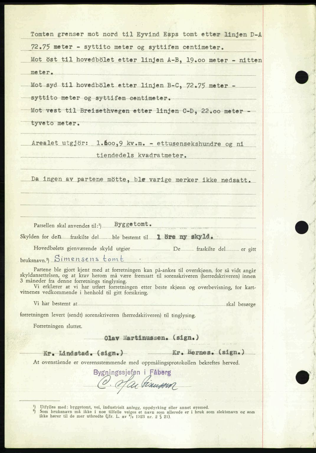 Sør-Gudbrandsdal tingrett, SAH/TING-004/H/Hb/Hbd/L0022: Mortgage book no. A22, 1948-1948, Diary no: : 1249/1948