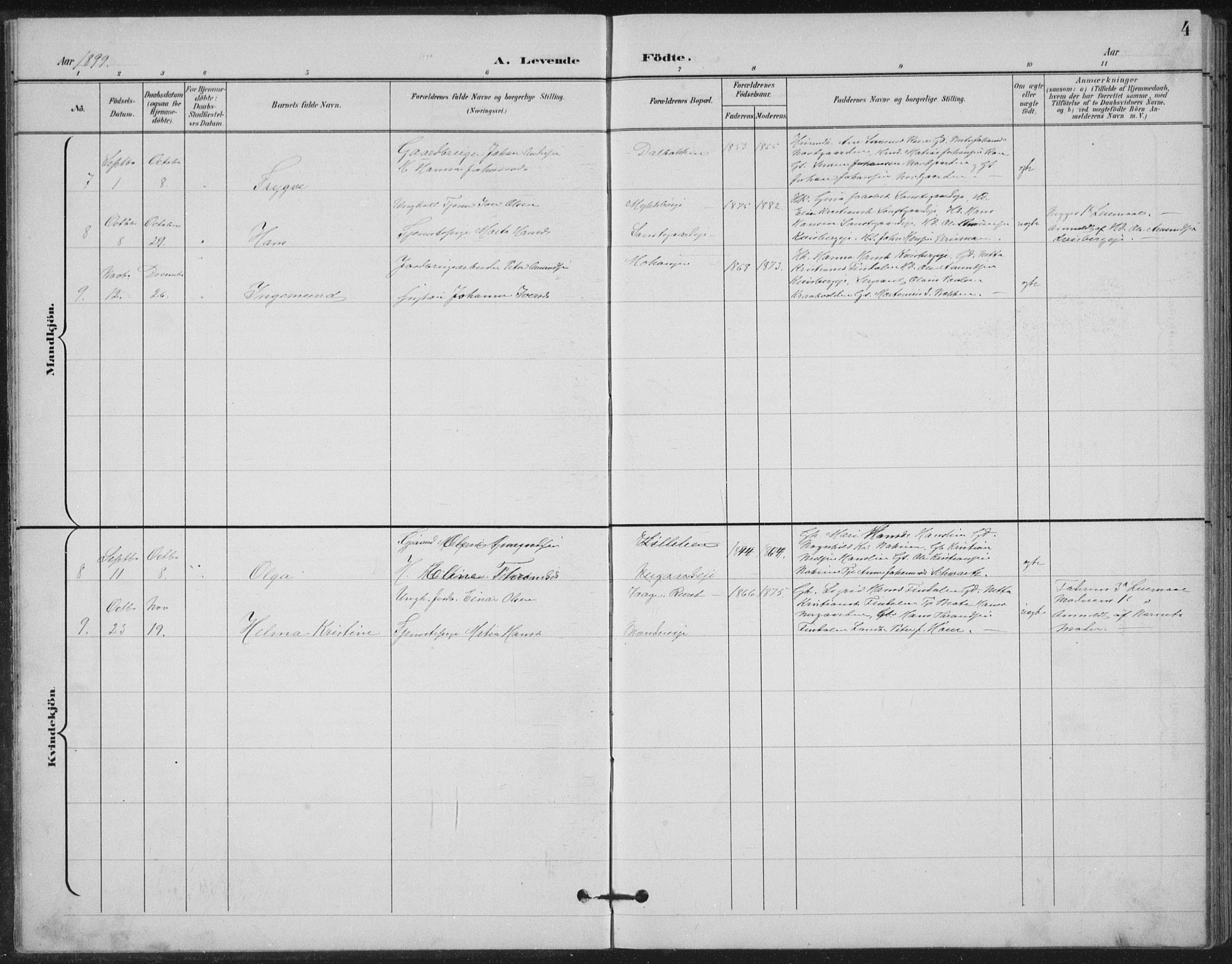 Vestre Gausdal prestekontor, SAH/PREST-094/H/Ha/Hab/L0004: Parish register (copy) no. 4, 1898-1939, p. 4