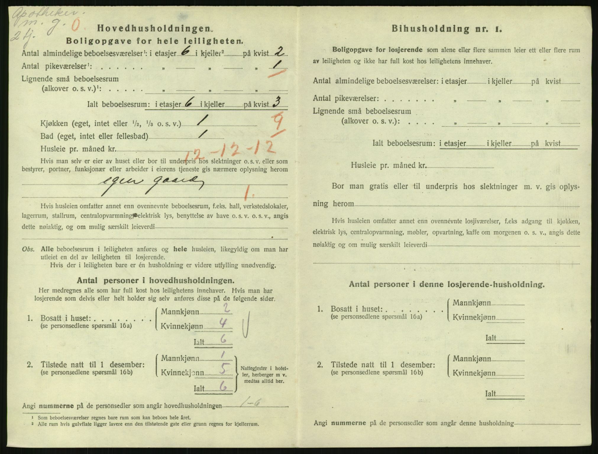 SAH, 1920 census for Lillehammer, 1920, p. 2029