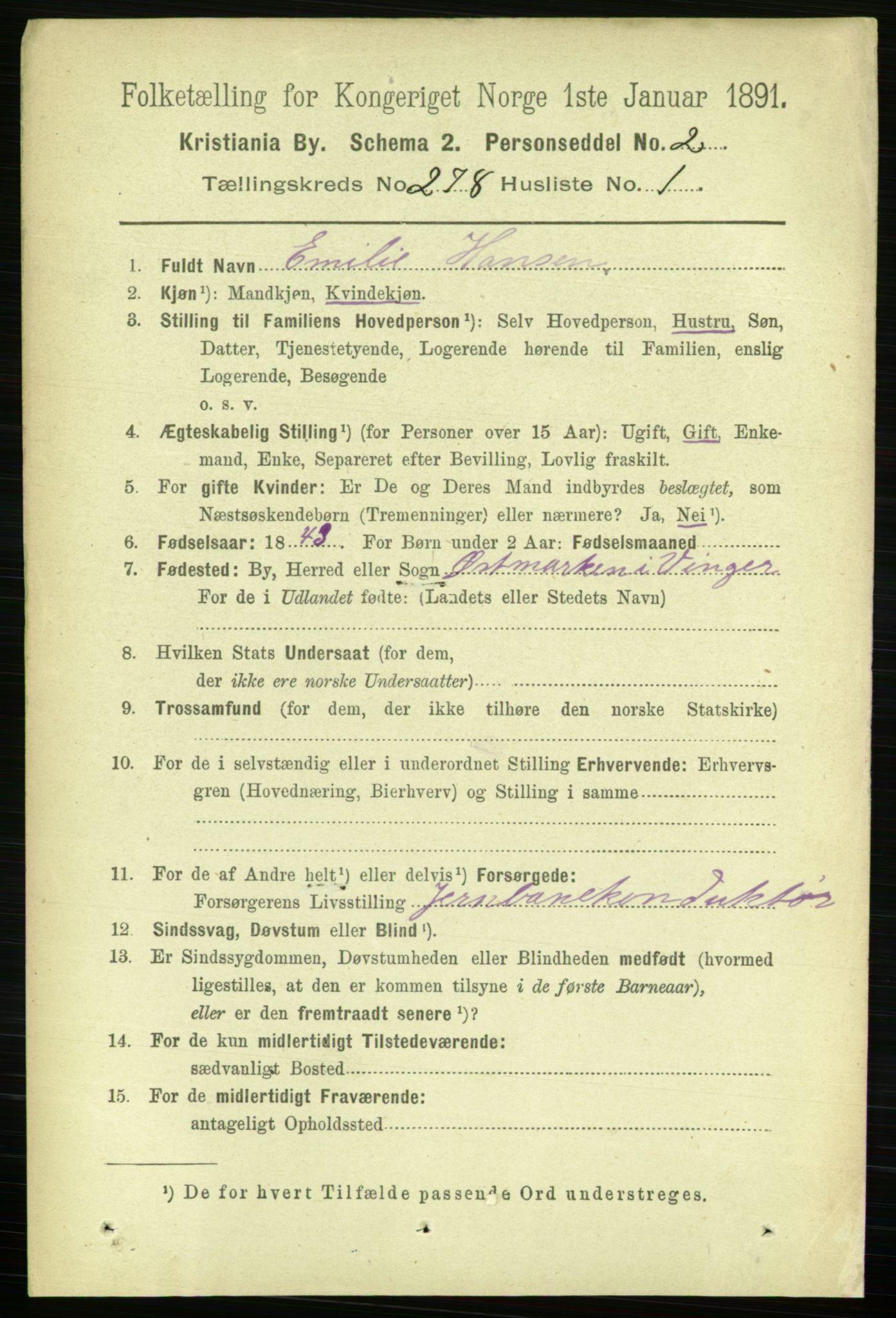 RA, 1891 census for 0301 Kristiania, 1891, p. 168726