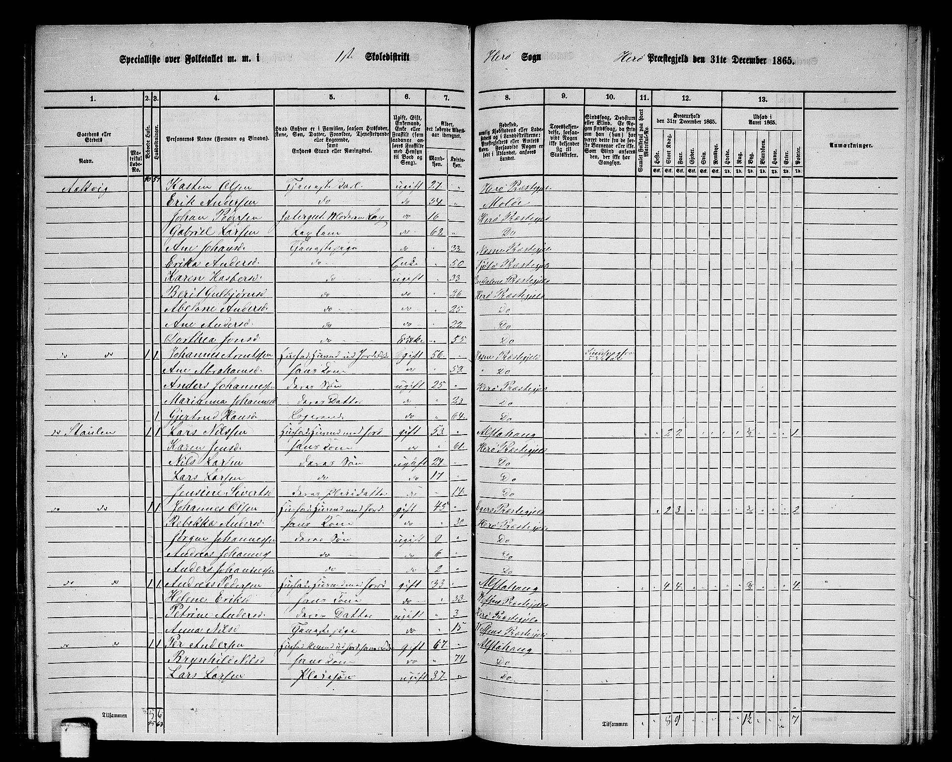 RA, 1865 census for Herøy, 1865, p. 16