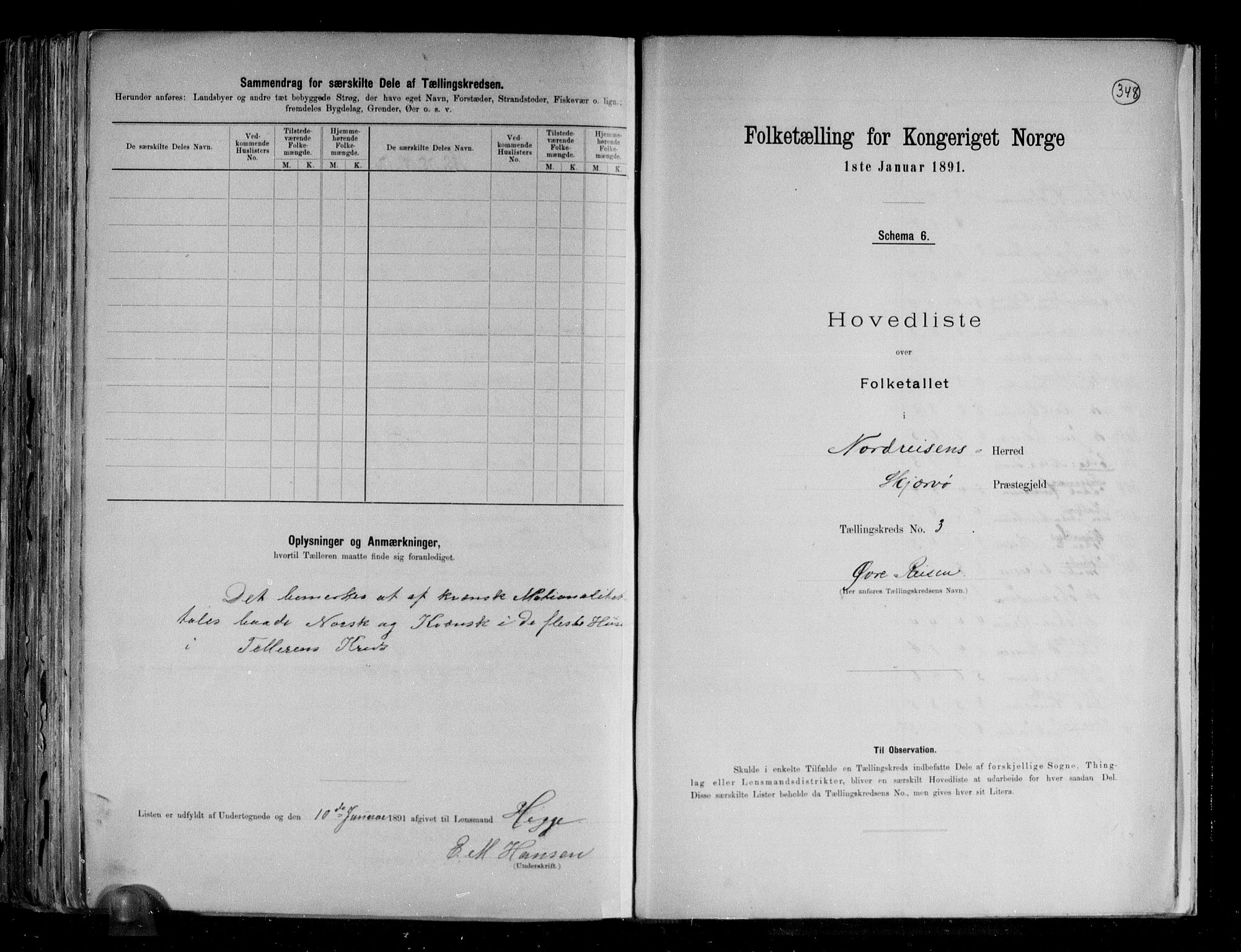 RA, 1891 census for 1942 Nordreisa, 1891, p. 8