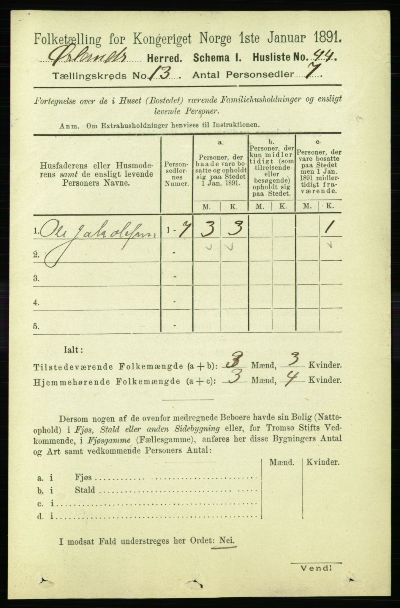 RA, 1891 census for 1621 Ørland, 1891, p. 5860