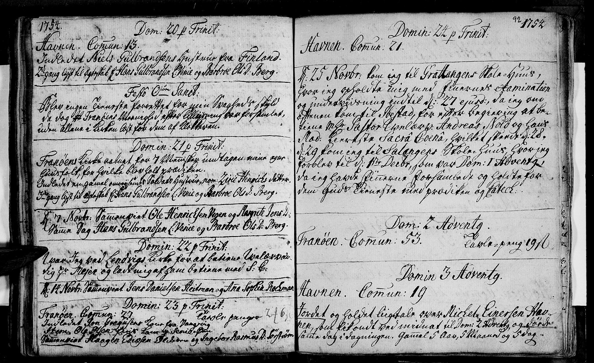 Ibestad sokneprestembete, SATØ/S-0077/H/Ha/Haa/L0001kirke: Parish register (official) no. 1, 1744-1757, p. 92