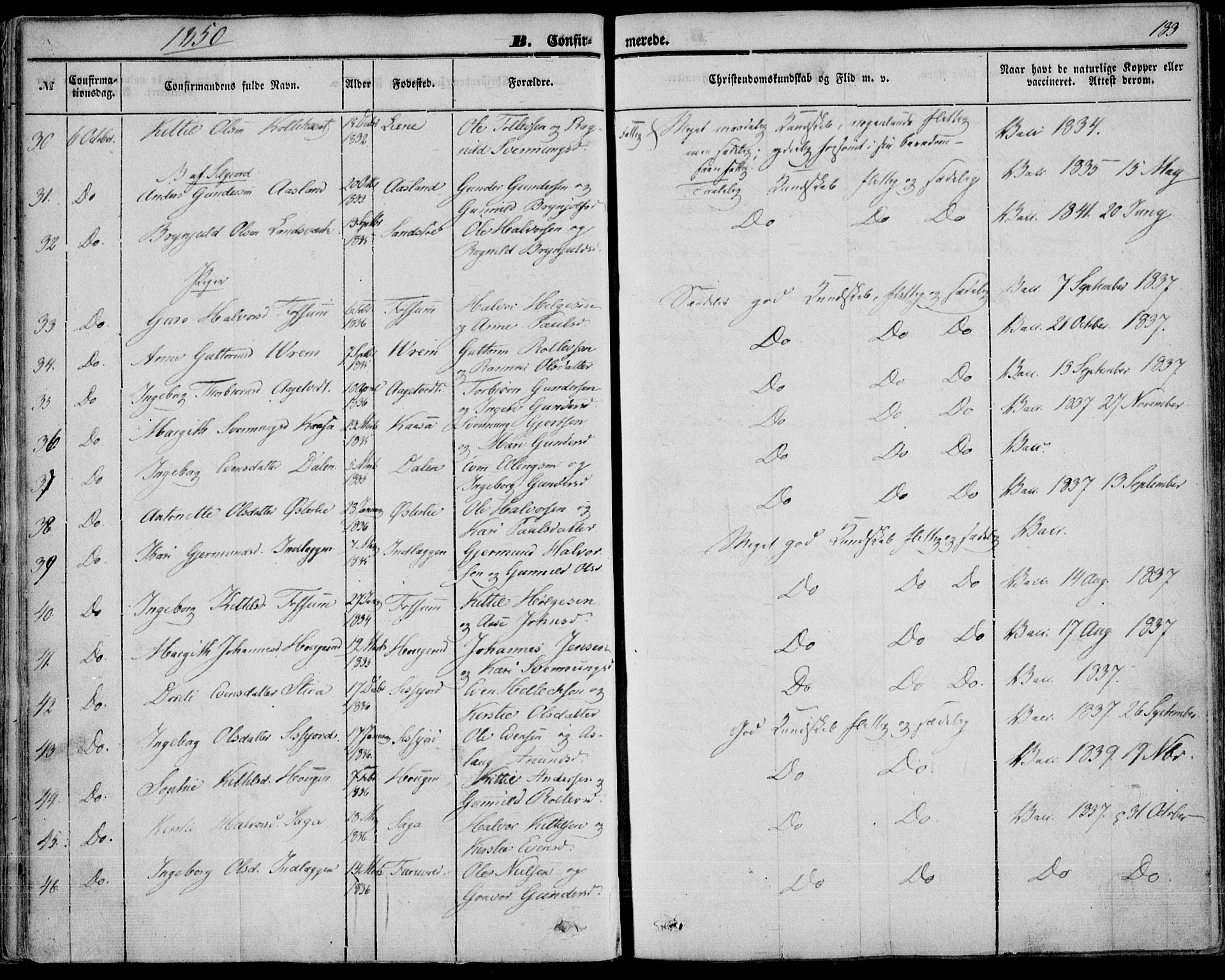 Bø kirkebøker, SAKO/A-257/F/Fa/L0008: Parish register (official) no. 8, 1849-1861, p. 183