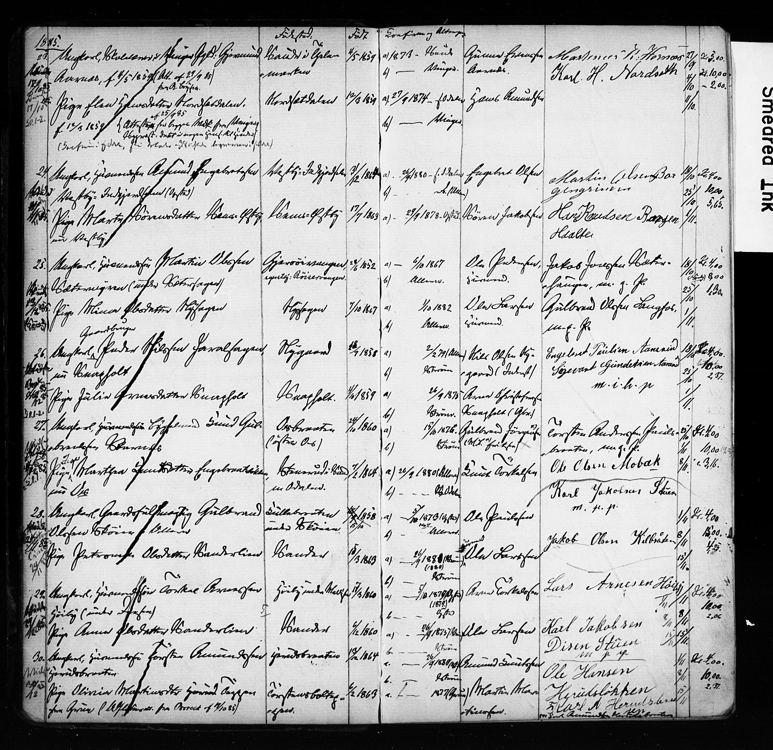 Sør-Odal prestekontor, AV/SAH-PREST-030/I/Ie: Banns register no. 1, 1885-1920