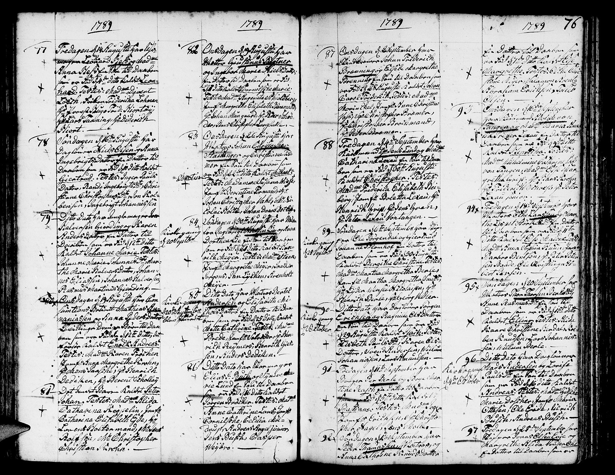 Nykirken Sokneprestembete, AV/SAB-A-77101/H/Haa/L0005: Parish register (official) no. A 5, 1775-1808, p. 76