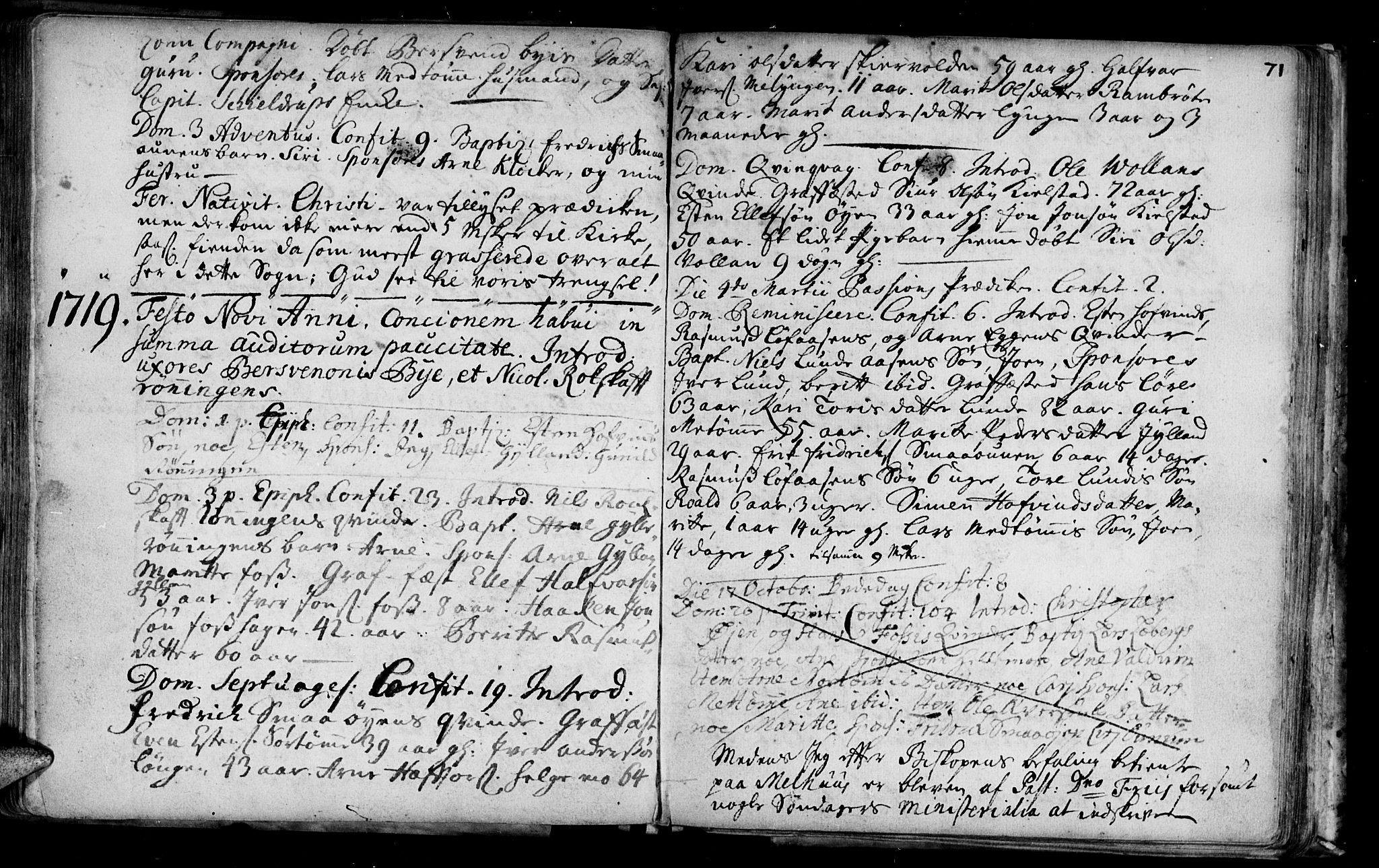 Ministerialprotokoller, klokkerbøker og fødselsregistre - Sør-Trøndelag, SAT/A-1456/692/L1101: Parish register (official) no. 692A01, 1690-1746, p. 71