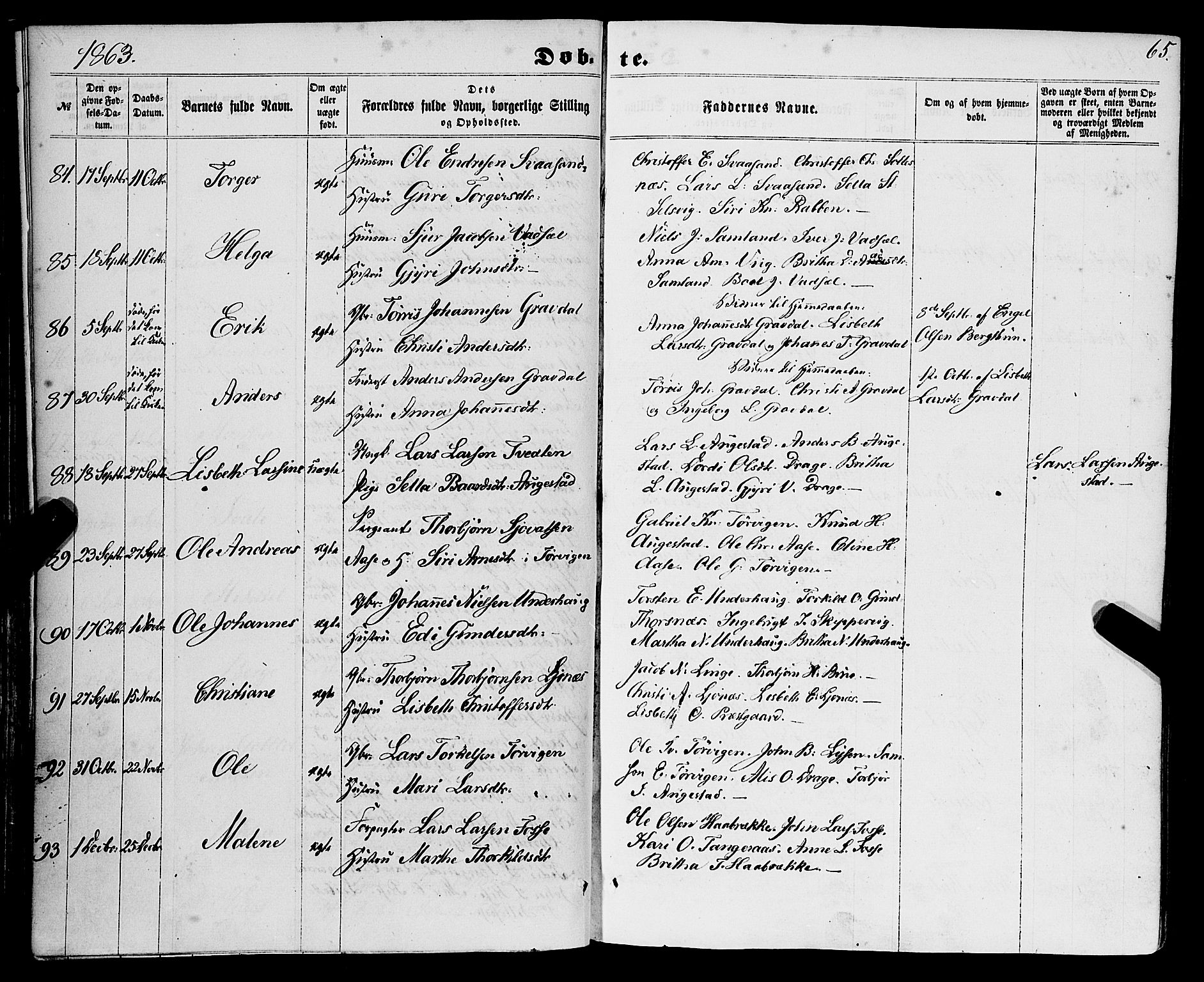 Strandebarm sokneprestembete, AV/SAB-A-78401/H/Haa: Parish register (official) no. A 8, 1858-1872, p. 65