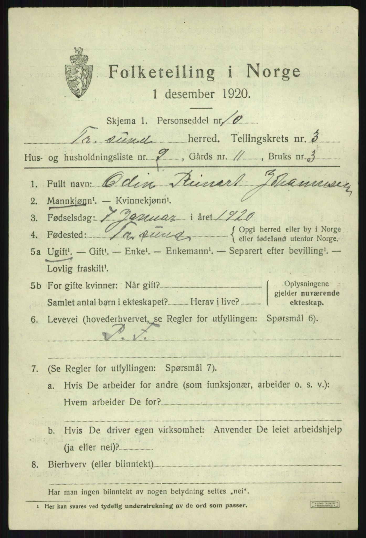 SATØ, 1920 census for Tromsøysund, 1920, p. 2806