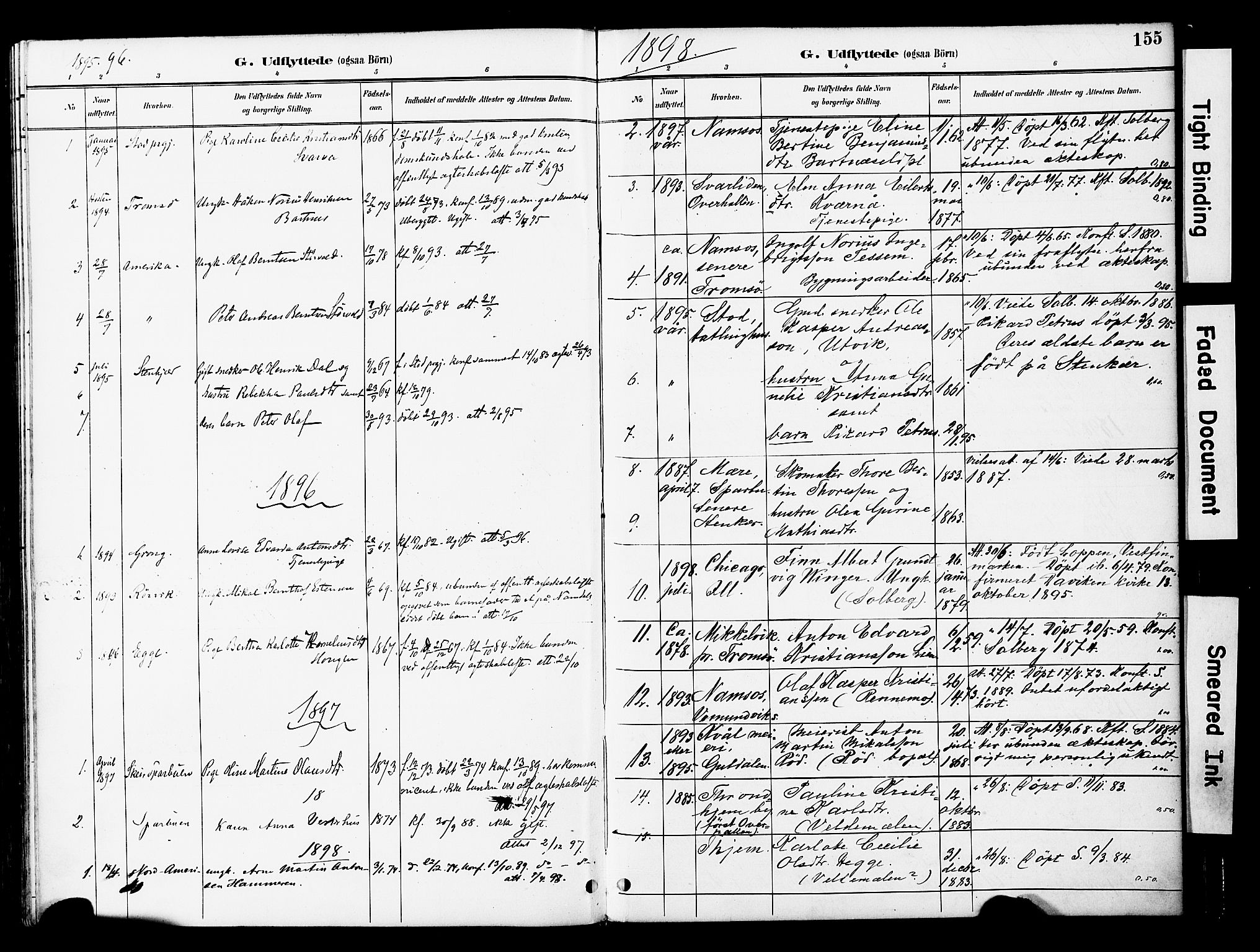 Ministerialprotokoller, klokkerbøker og fødselsregistre - Nord-Trøndelag, SAT/A-1458/741/L0396: Parish register (official) no. 741A10, 1889-1901, p. 155