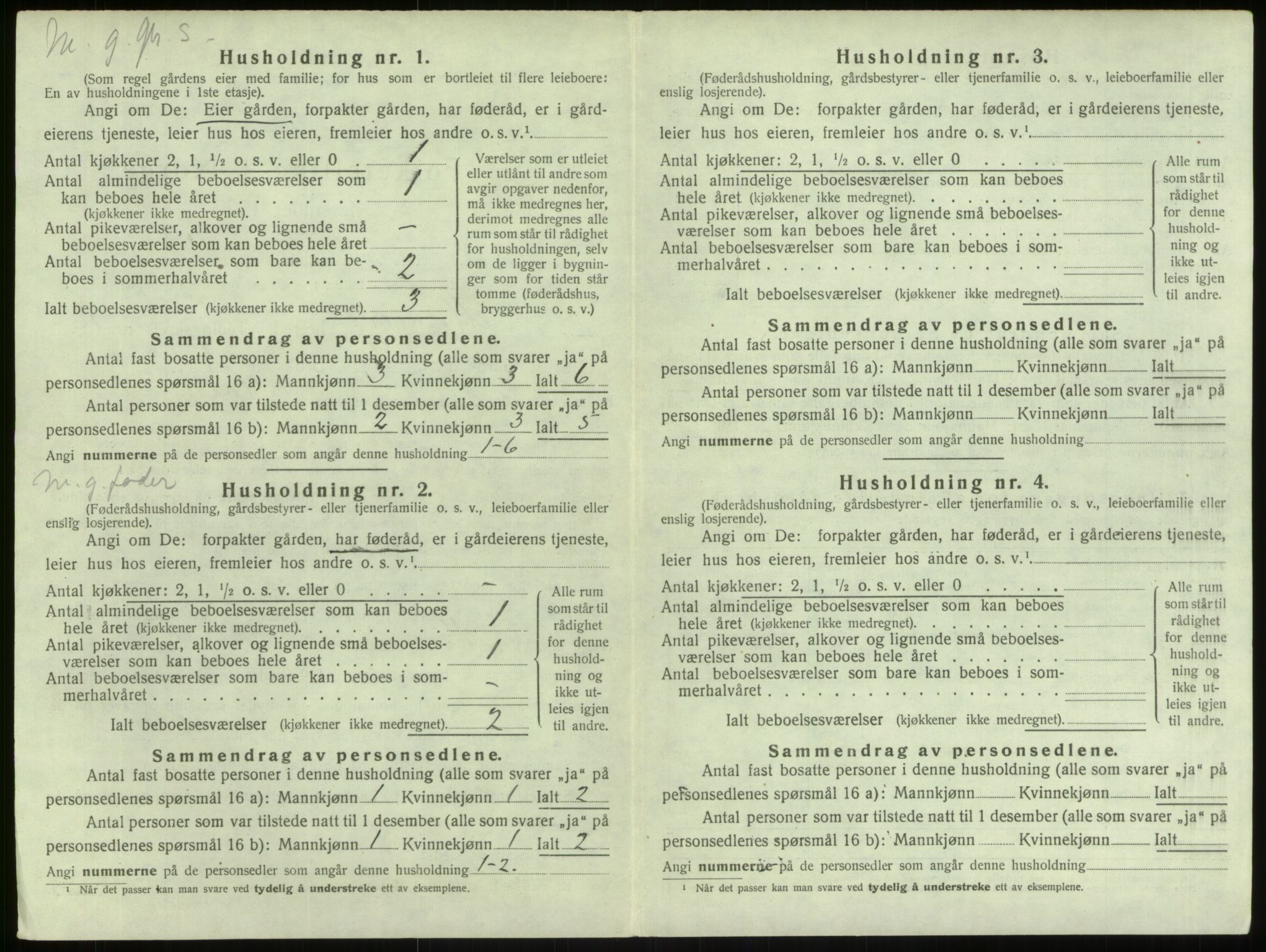 SAB, 1920 census for Manger, 1920, p. 1276