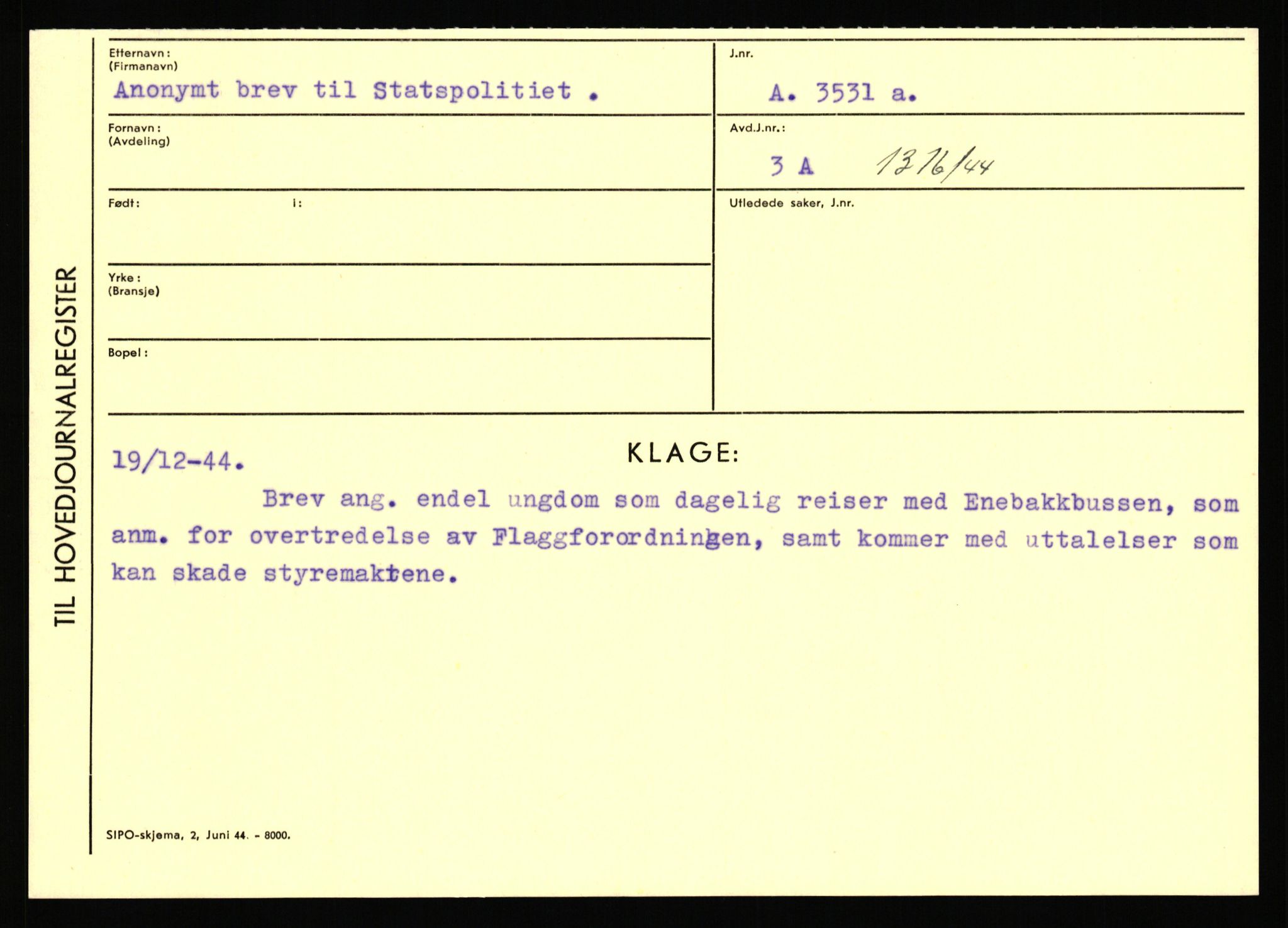 Statspolitiet - Hovedkontoret / Osloavdelingen, AV/RA-S-1329/C/Ca/L0001: Aabakken - Armann, 1943-1945, p. 4446