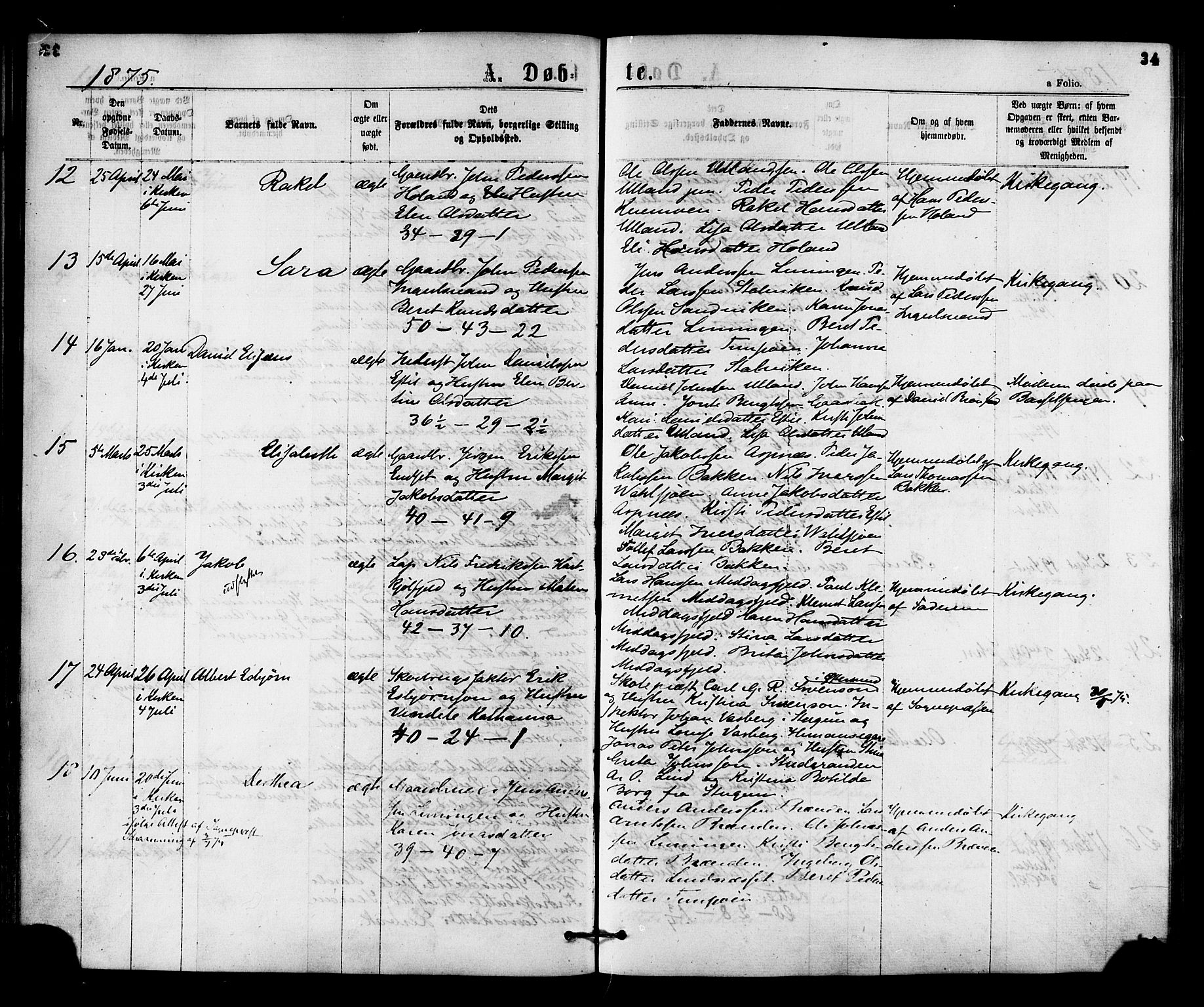 Ministerialprotokoller, klokkerbøker og fødselsregistre - Nord-Trøndelag, AV/SAT-A-1458/755/L0493: Parish register (official) no. 755A02, 1865-1881, p. 34