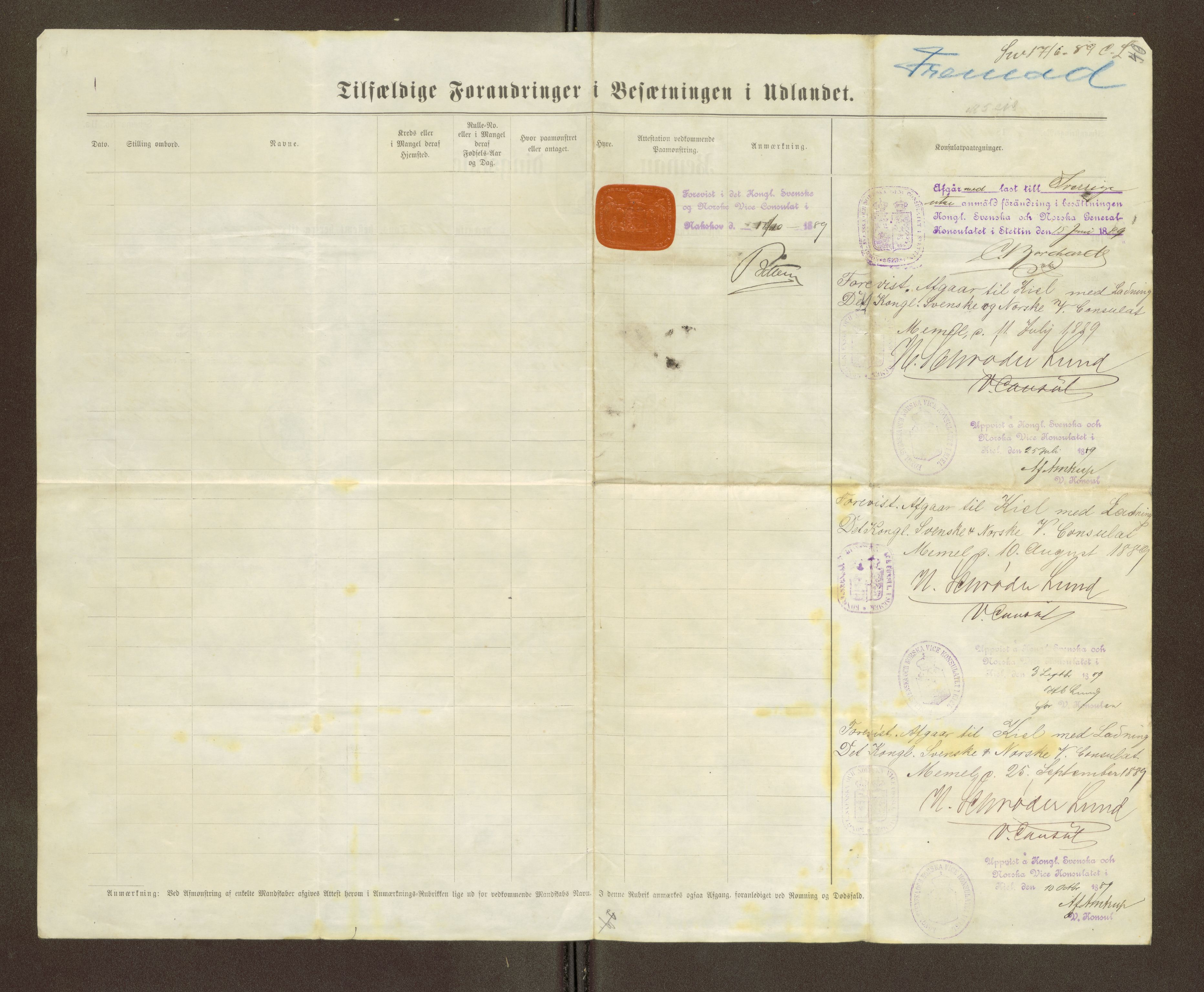 Sjøinnrulleringen - Trondhjemske distrikt, SAT/A-5121/01/L0272: Bemannings og mønstringslister for Ålesund krets, 1890-1891, p. 4