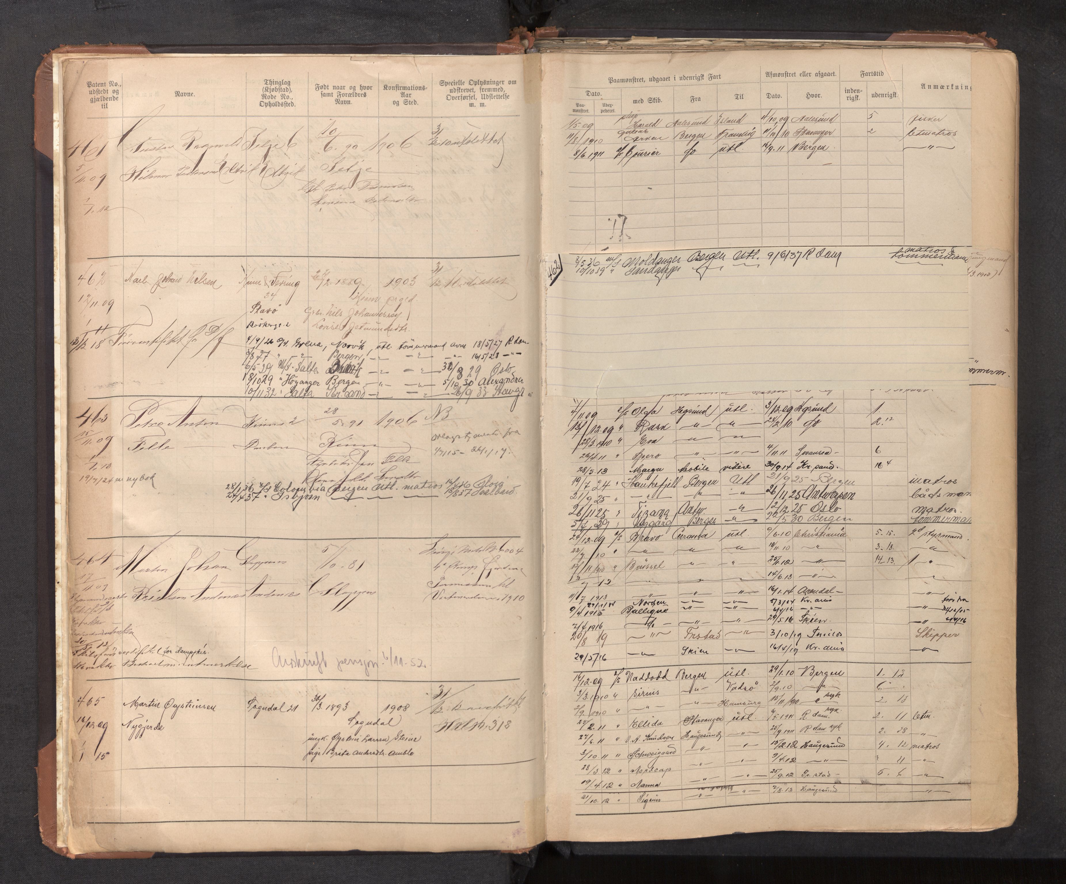Innrulleringssjefen i Bergen, AV/SAB-A-100050/F/Ff/L0002: Sjøfarts-annotasjonsrulle, nr. 436 - 2528, 1908-1938