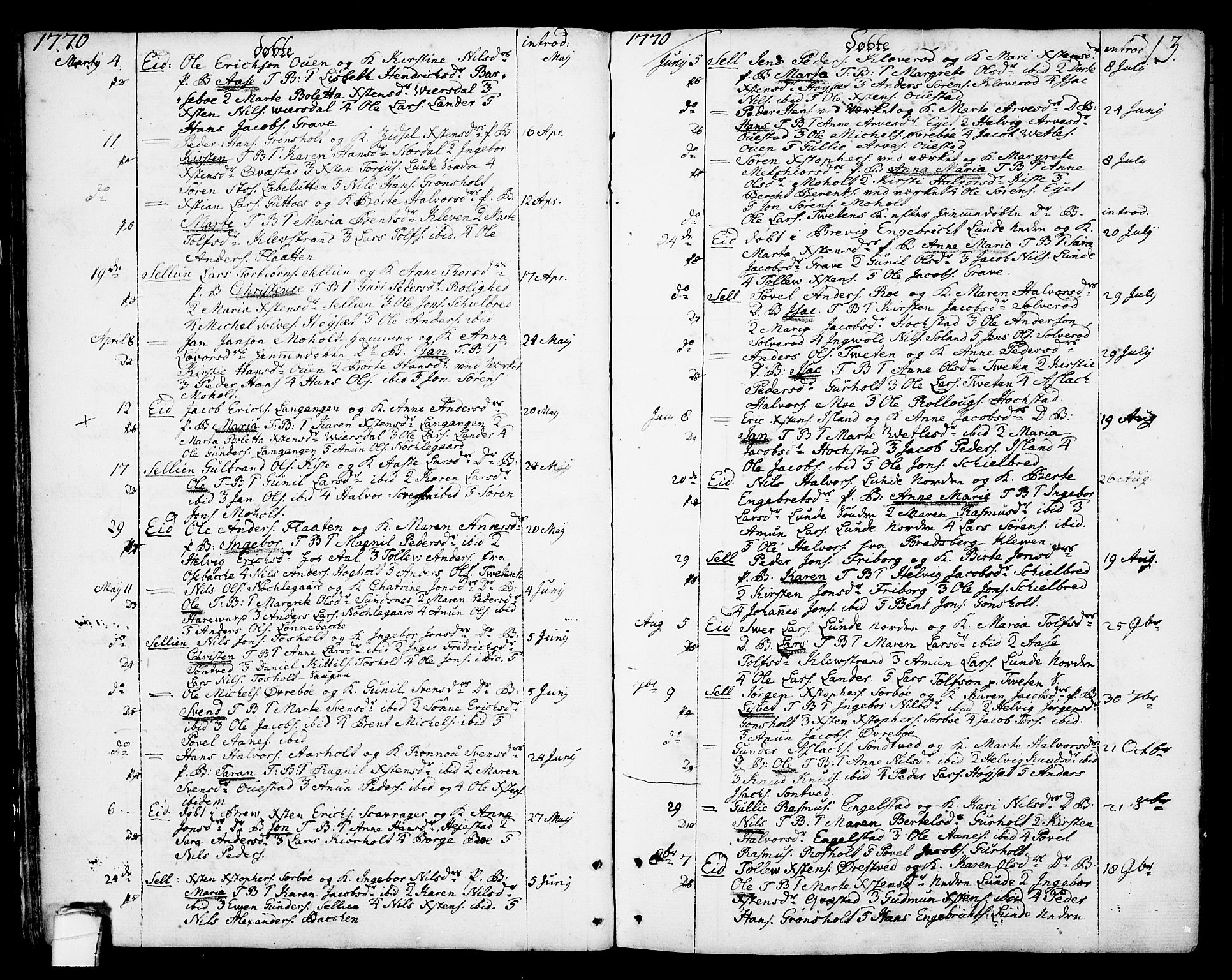 Eidanger kirkebøker, SAKO/A-261/F/Fa/L0006: Parish register (official) no. 6, 1764-1814, p. 13