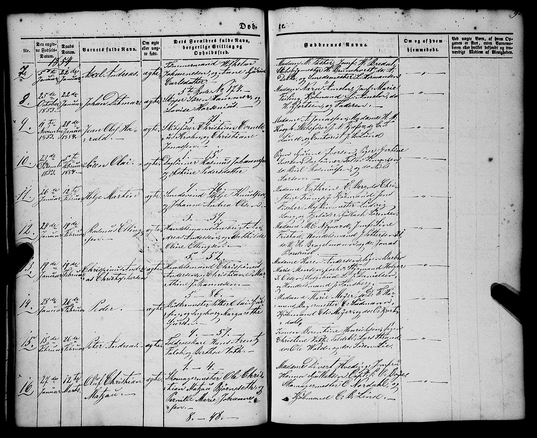 Nykirken Sokneprestembete, AV/SAB-A-77101/H/Haa/L0014: Parish register (official) no. B 1, 1844-1858, p. 92