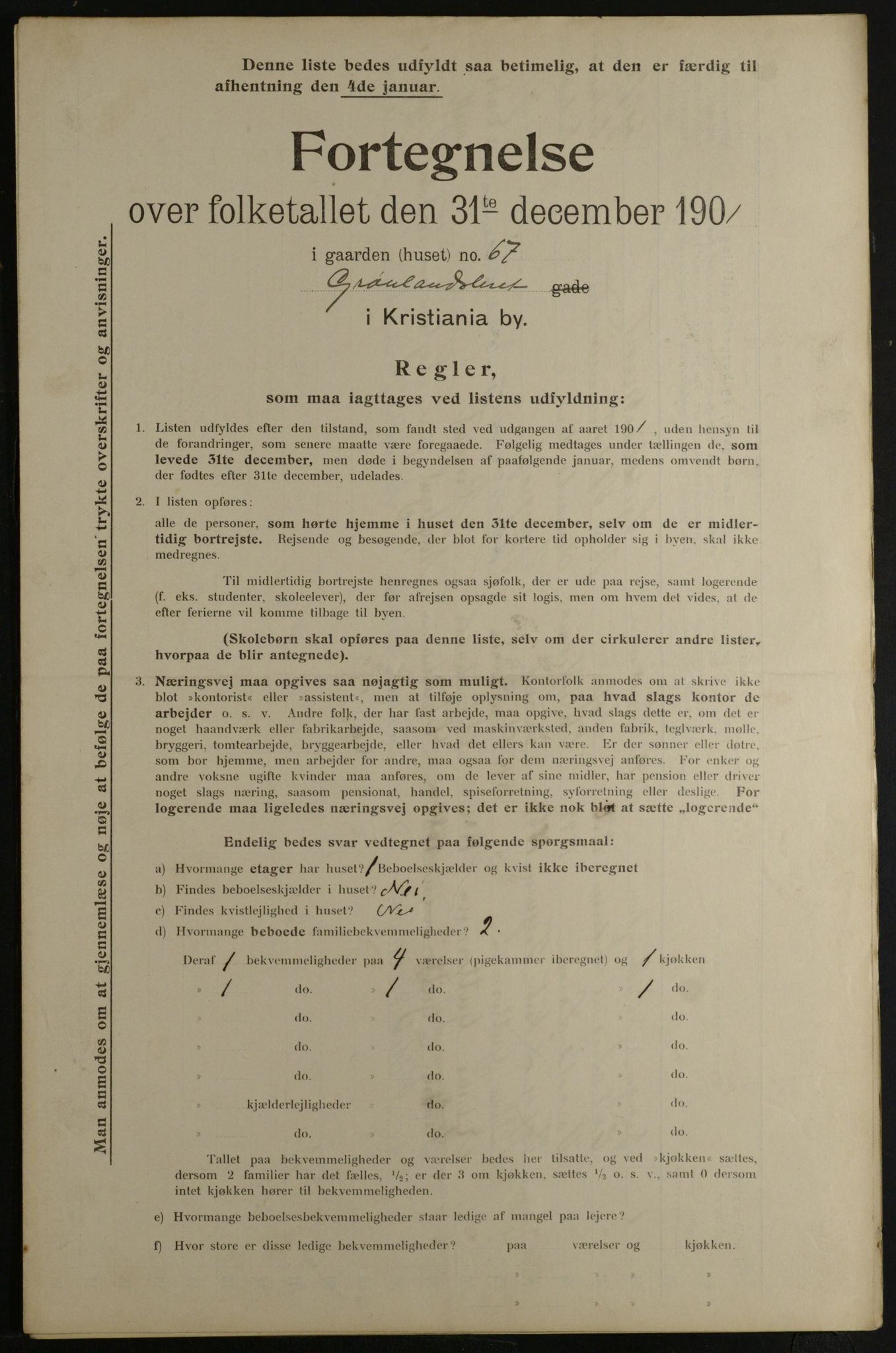 OBA, Municipal Census 1901 for Kristiania, 1901, p. 5235