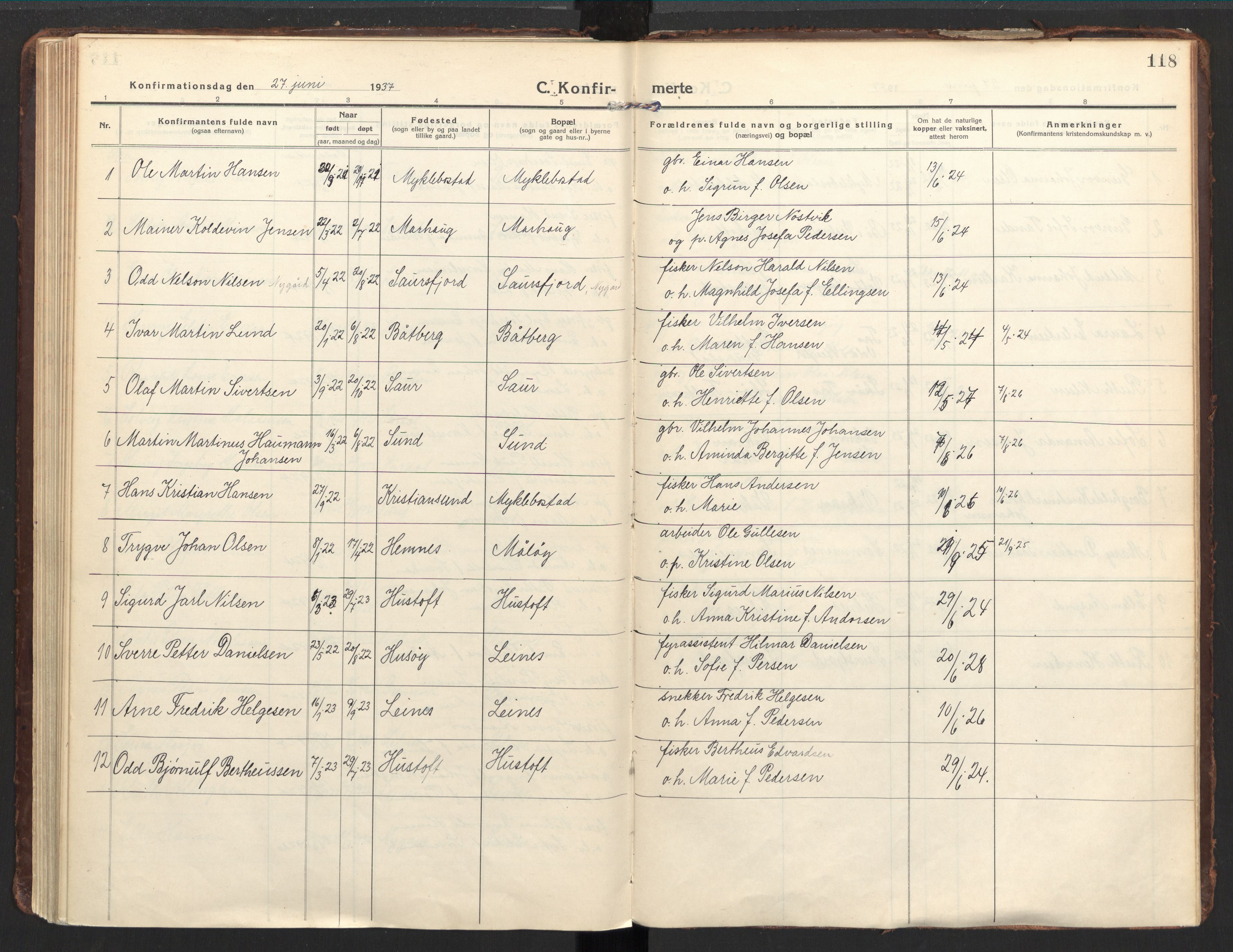 Ministerialprotokoller, klokkerbøker og fødselsregistre - Nordland, AV/SAT-A-1459/857/L0824: Parish register (official) no. 857A04, 1917-1943, p. 118