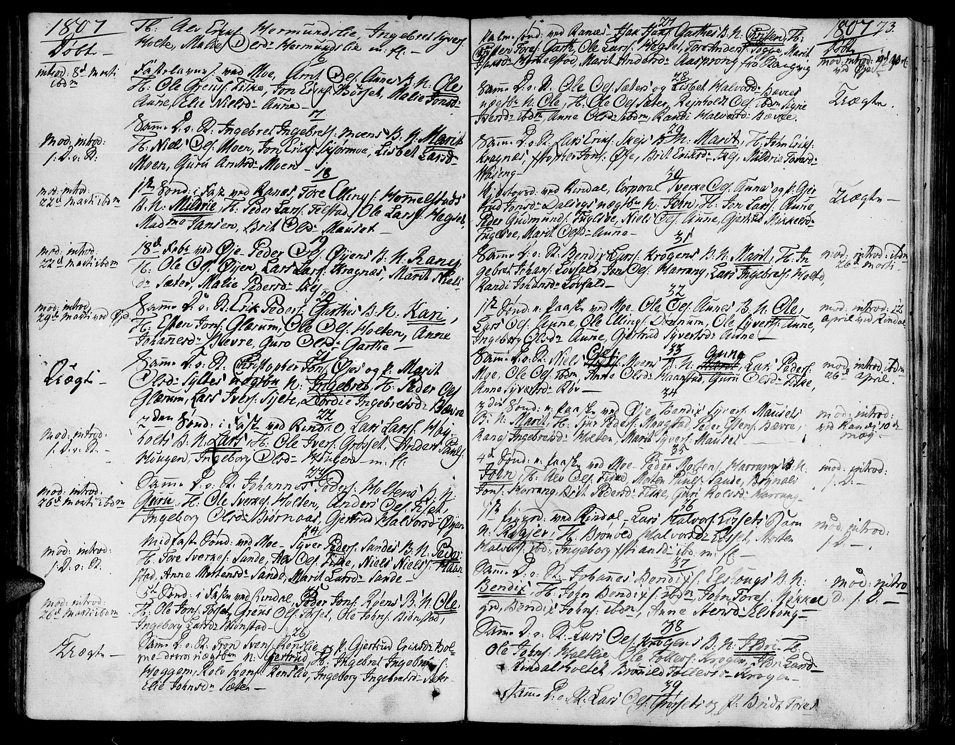 Ministerialprotokoller, klokkerbøker og fødselsregistre - Møre og Romsdal, SAT/A-1454/595/L1040: Parish register (official) no. 595A02, 1797-1819, p. 73