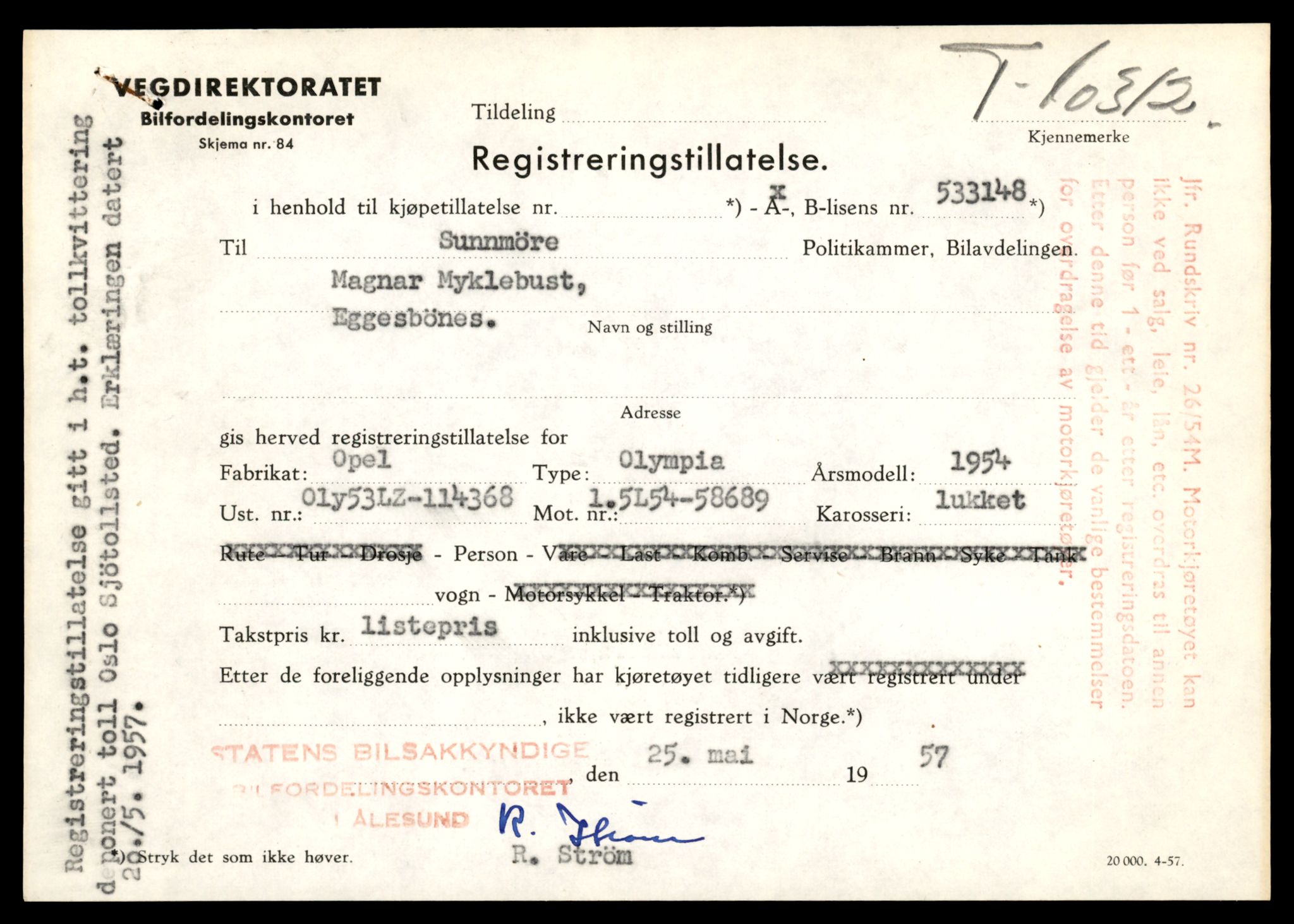 Møre og Romsdal vegkontor - Ålesund trafikkstasjon, AV/SAT-A-4099/F/Fe/L0019: Registreringskort for kjøretøy T 10228 - T 10350, 1927-1998, p. 2101