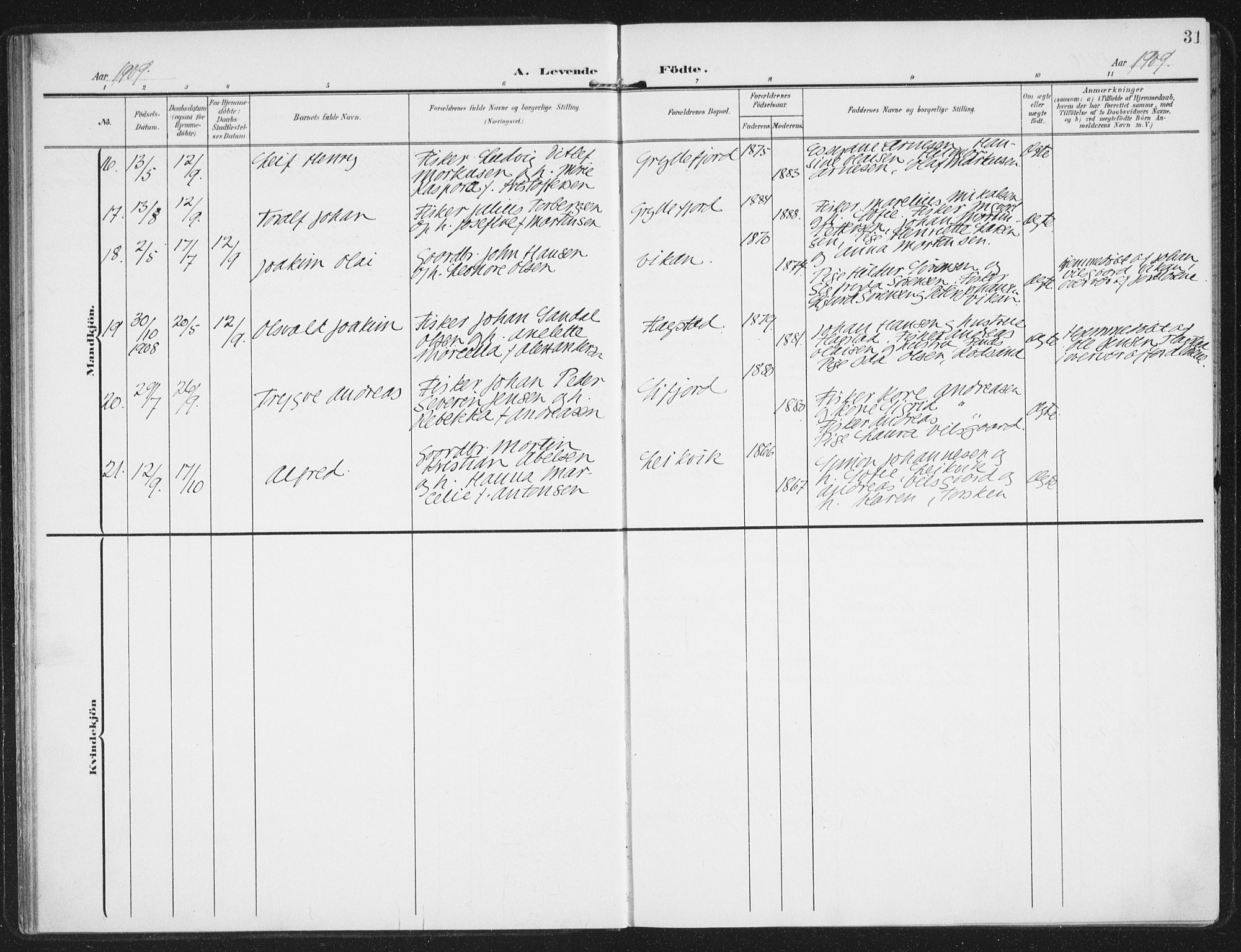 Berg sokneprestkontor, AV/SATØ-S-1318/G/Ga/Gaa/L0008kirke: Parish register (official) no. 8, 1904-1916, p. 31