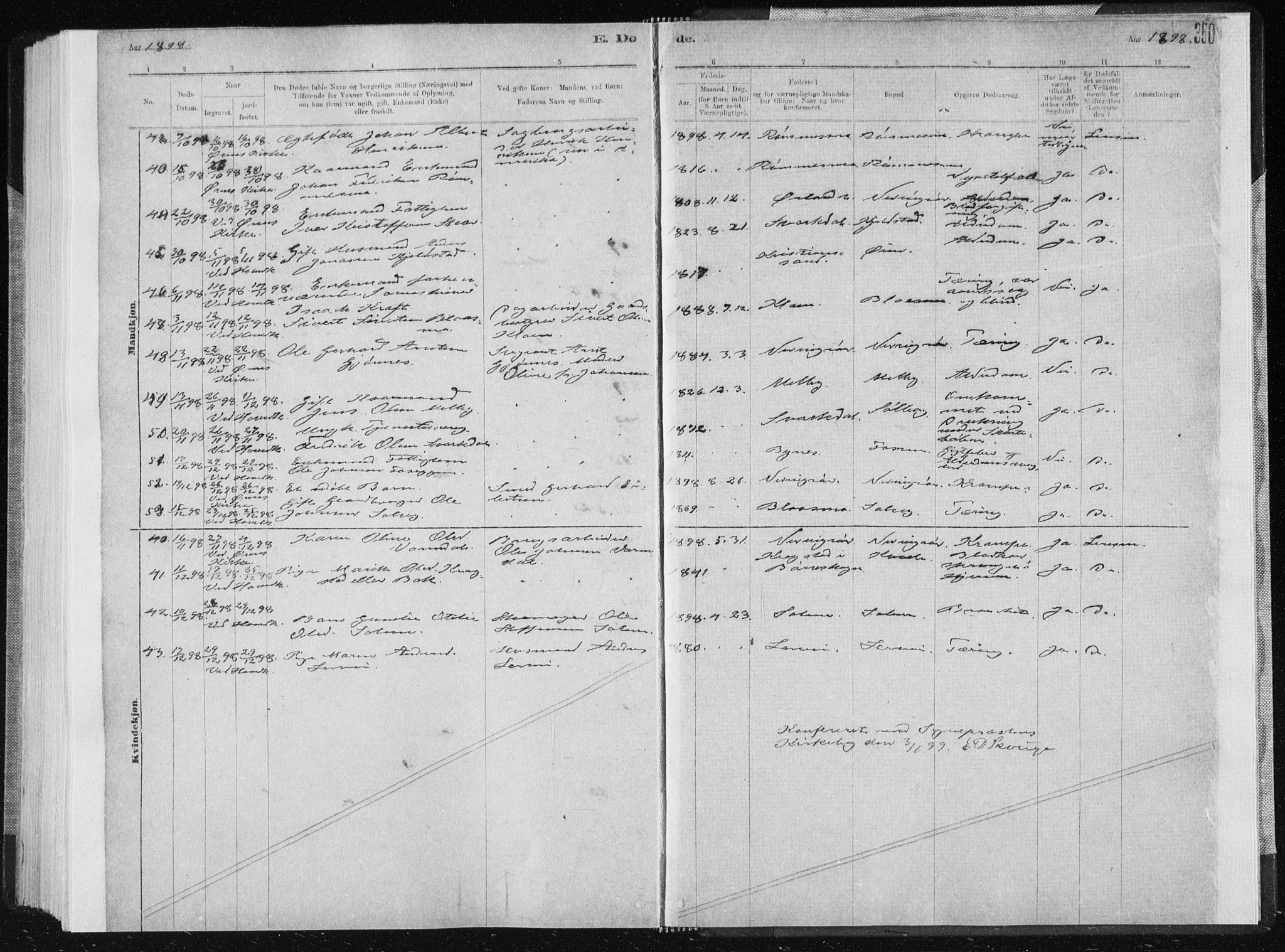 Ministerialprotokoller, klokkerbøker og fødselsregistre - Sør-Trøndelag, AV/SAT-A-1456/668/L0818: Parish register (copy) no. 668C07, 1885-1898, p. 350