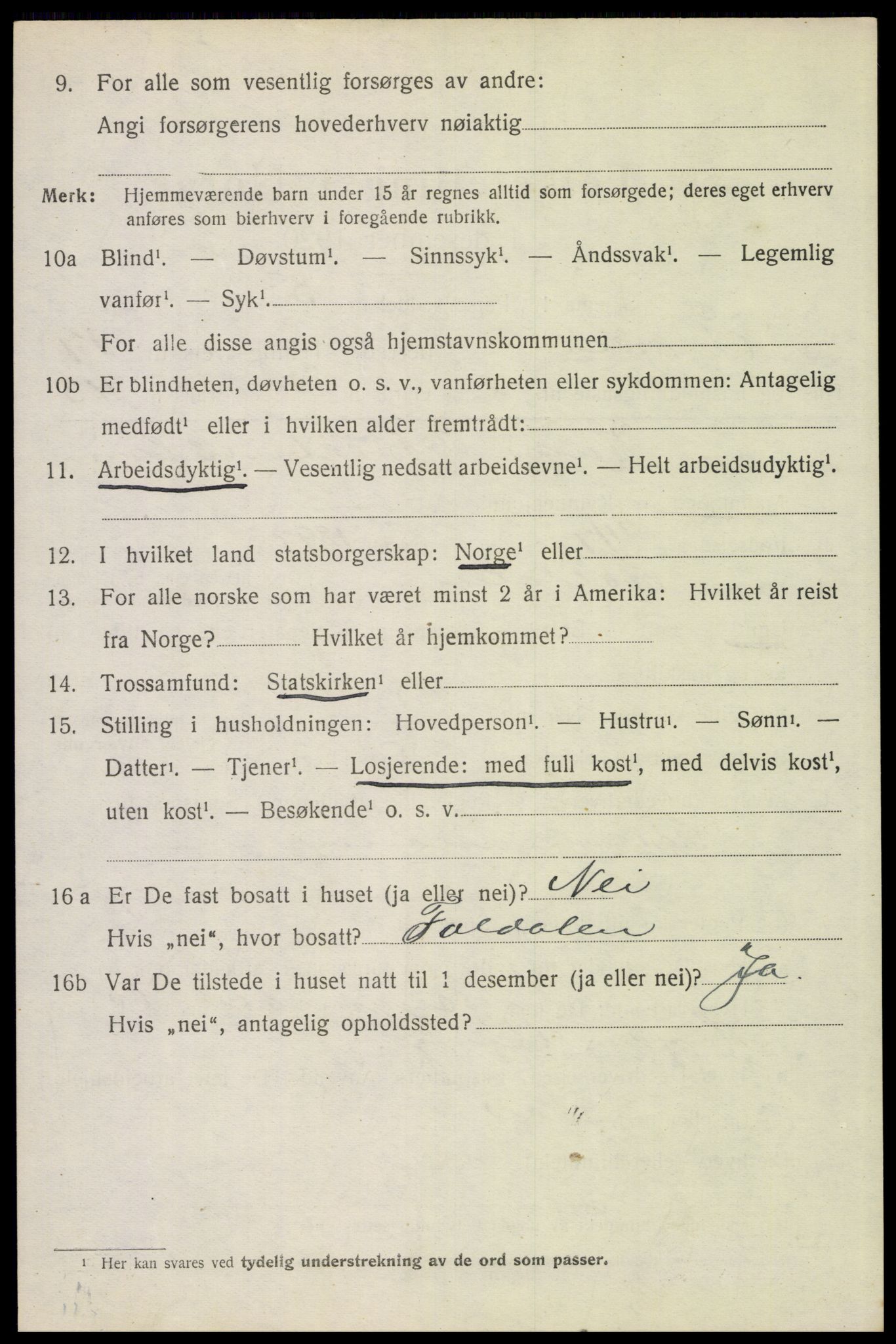 SAH, 1920 census for Trysil, 1920, p. 10196
