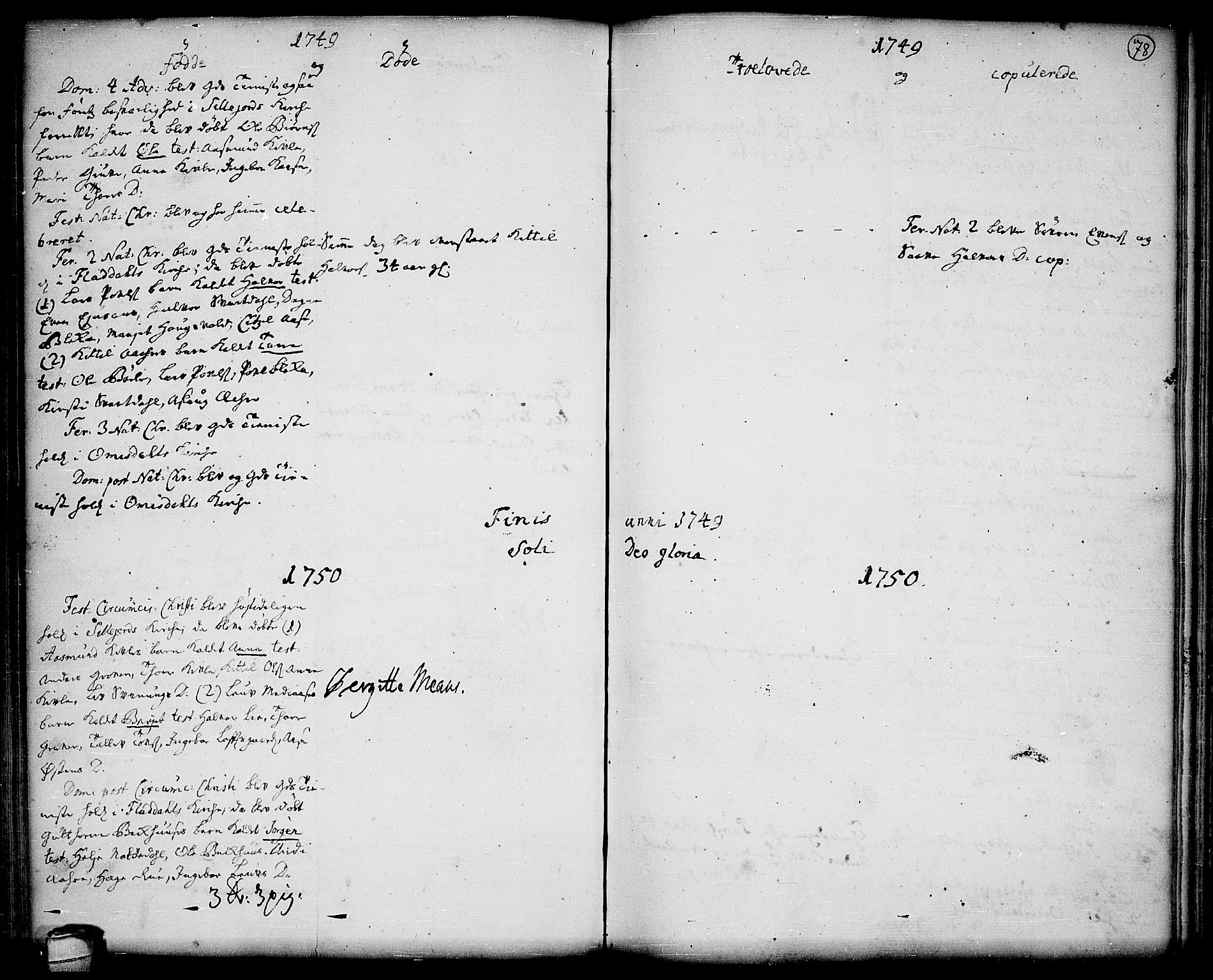Seljord kirkebøker, SAKO/A-20/F/Fa/L0006: Parish register (official) no. I 6, 1744-1755, p. 78