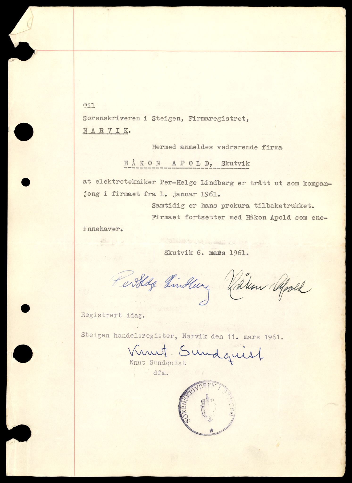 Steigen og Ofoten sorenskriveri, AV/SAT-A-0030/3/J/Jc/Jce/L0001: Enkeltmannsforetak og ansvarlige selskap, A-Å, 1944-1990, p. 7