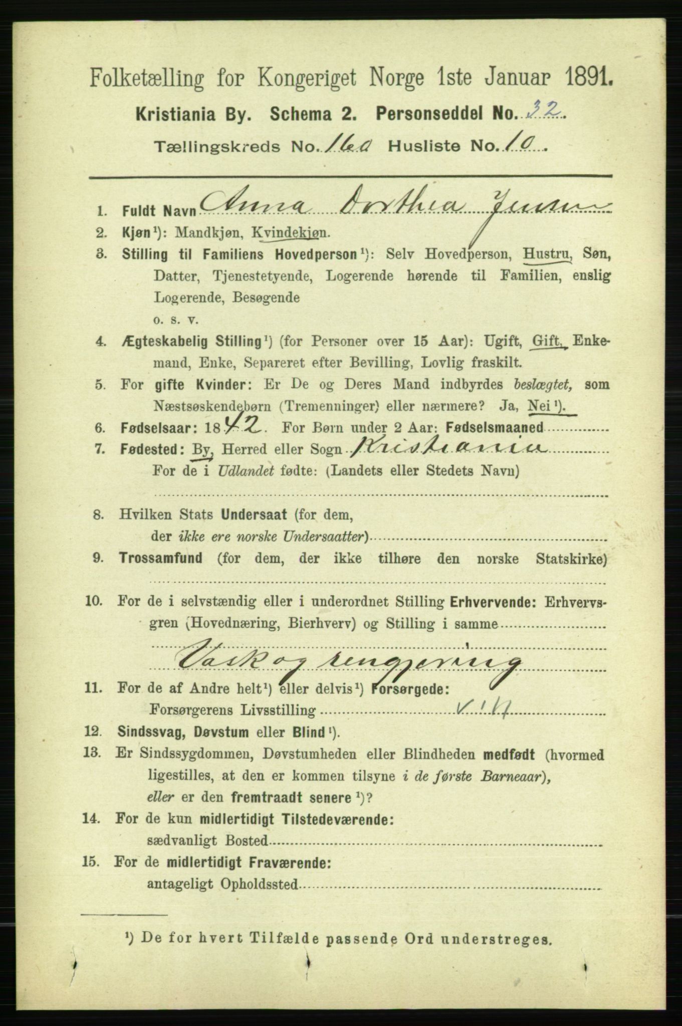 RA, 1891 census for 0301 Kristiania, 1891, p. 90952